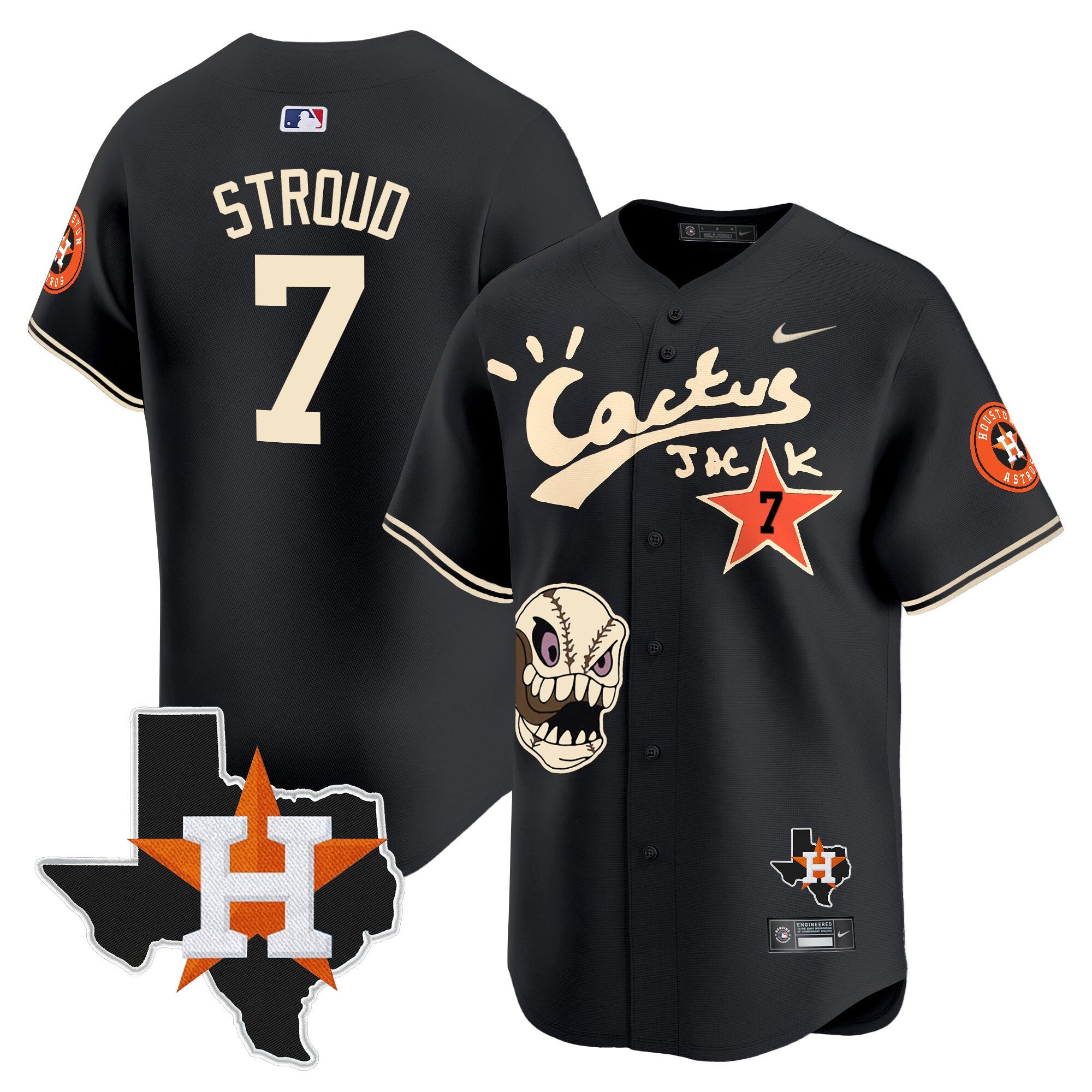 Men’s Houston Cactus Jack Patch Vapor Premier Limited Jersey