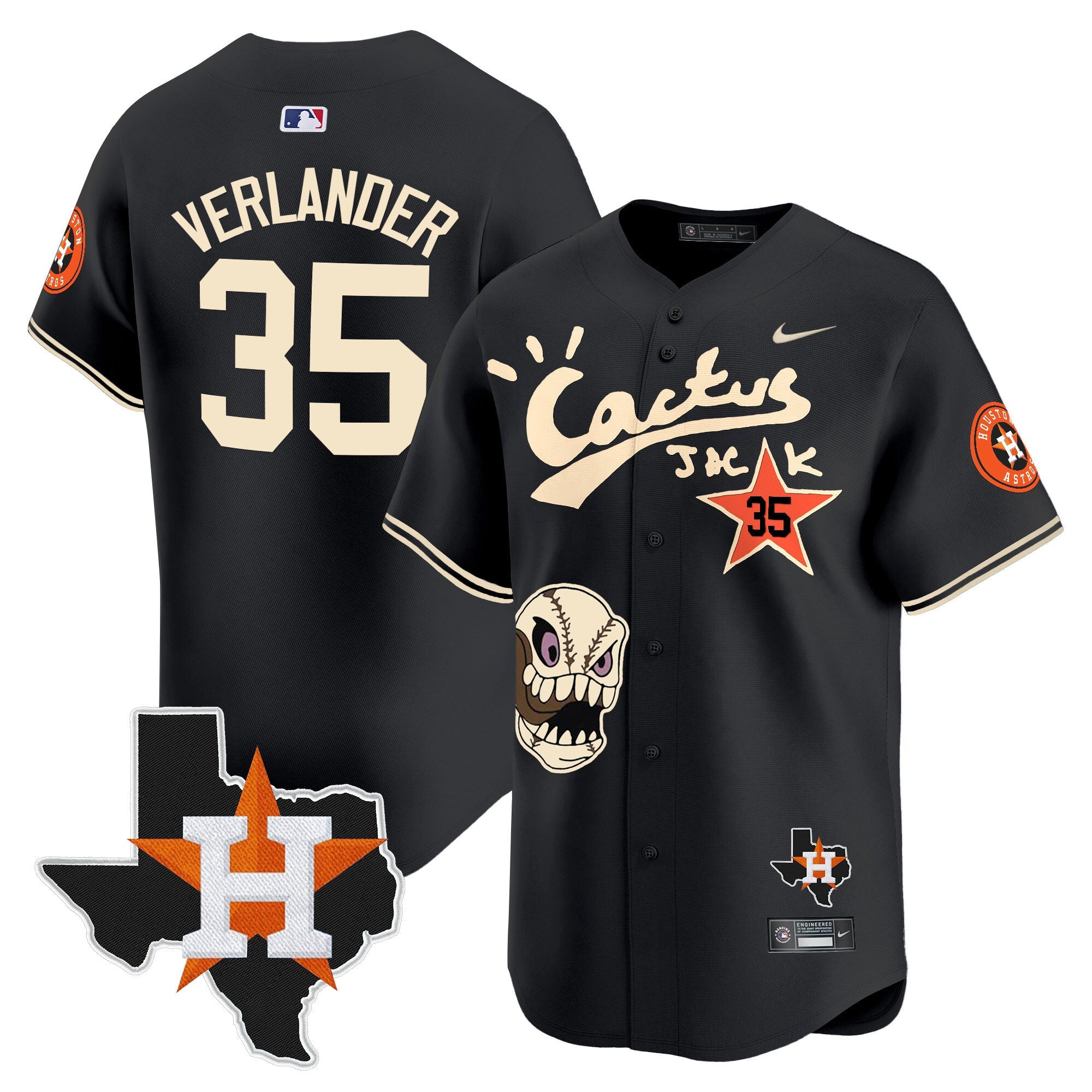 Men’s Houston Cactus Jack Patch Vapor Premier Limited Jersey