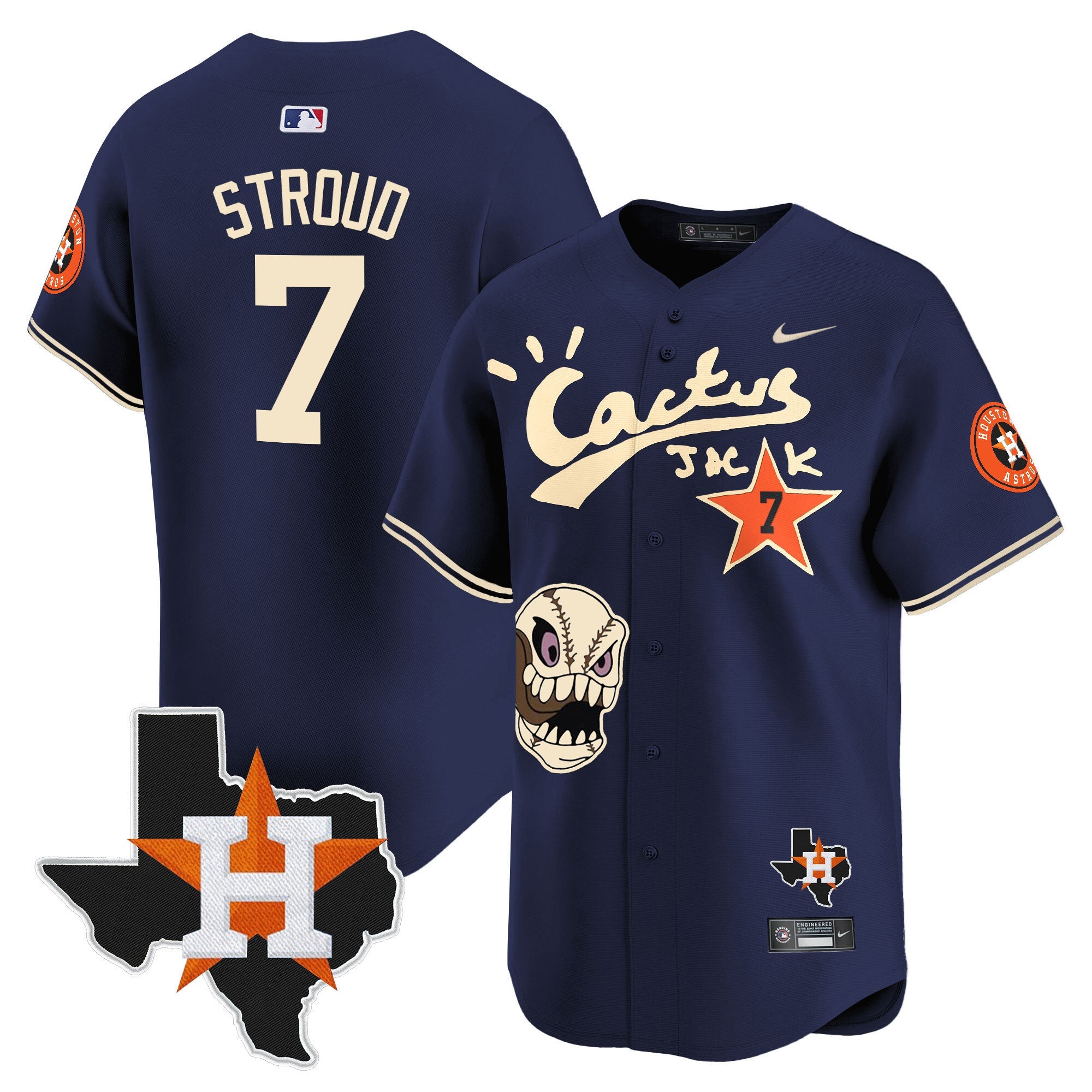 Men’s Houston Cactus Jack Patch Vapor Premier Limited Jersey