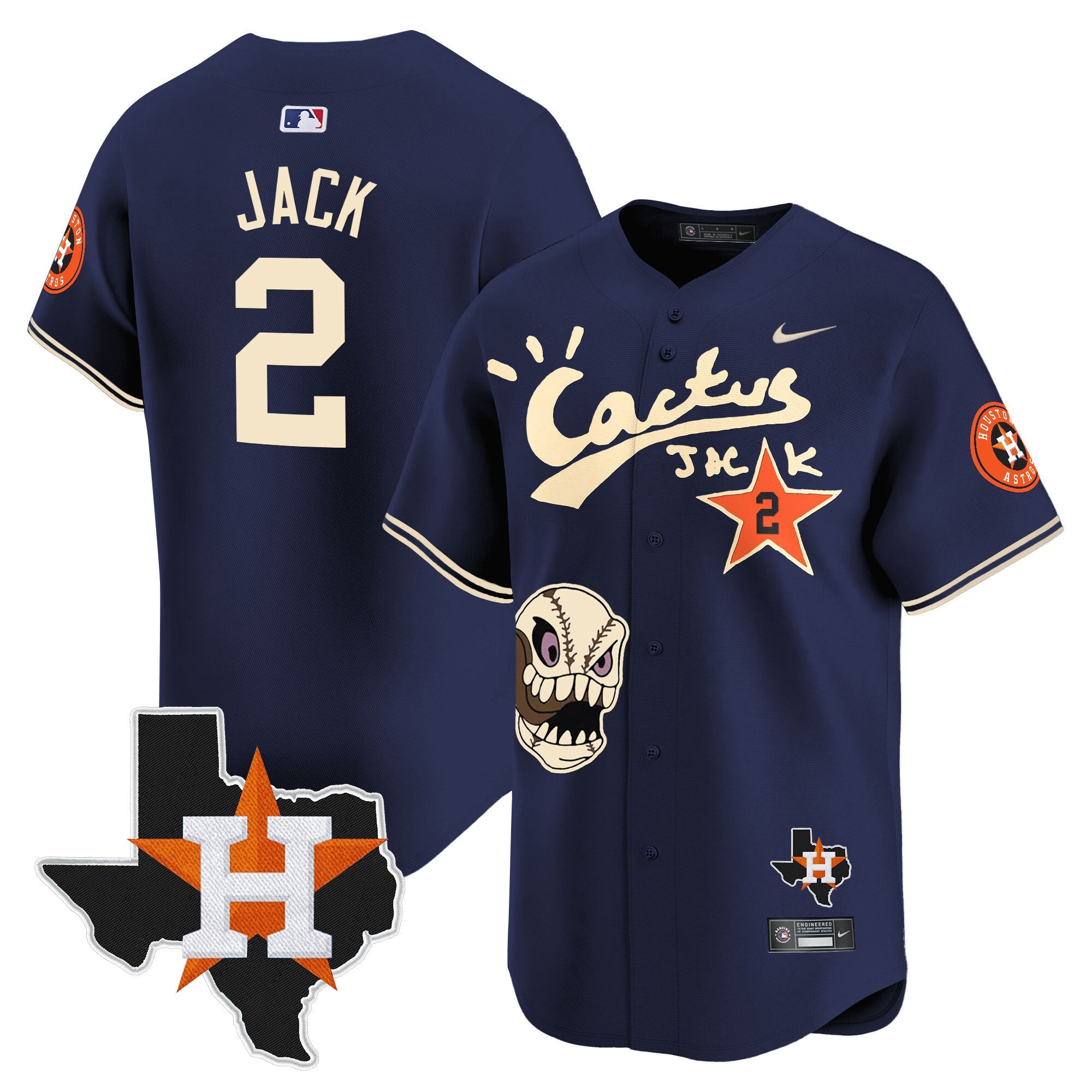 Men’s Houston Cactus Jack Patch Vapor Premier Limited Jersey