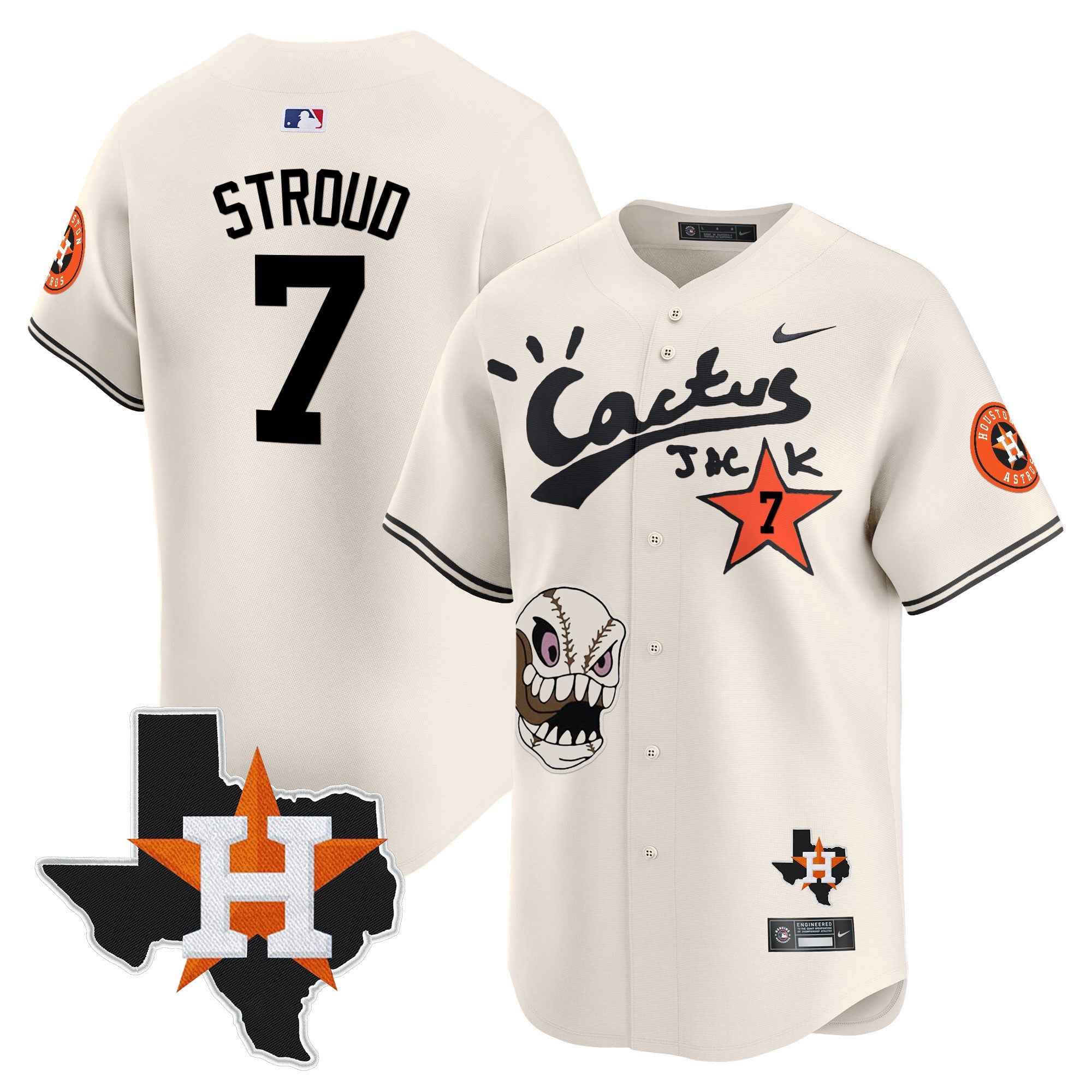 Men’s Houston Cactus Jack Patch Vapor Premier Limited Jersey