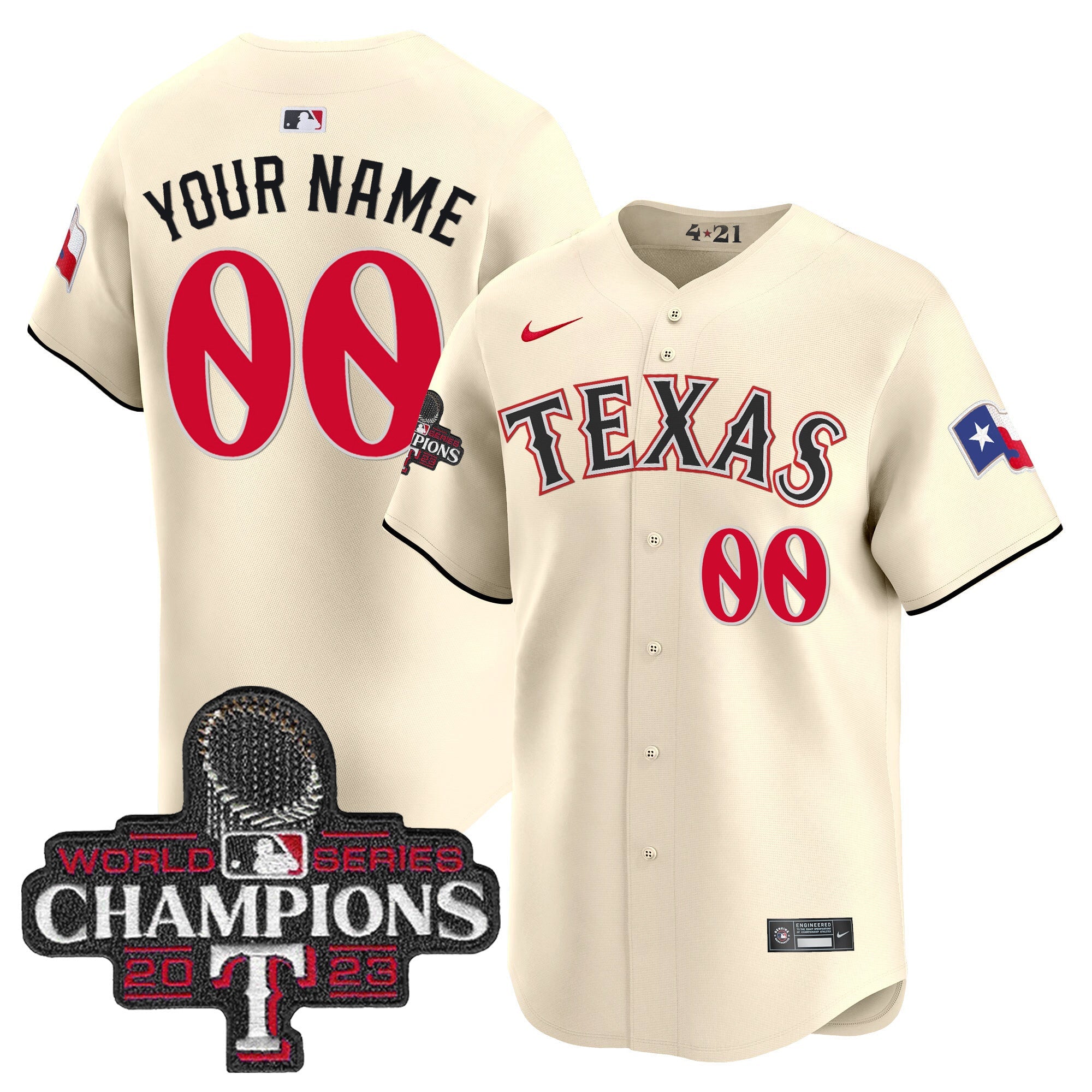 Texas 2023 World Series Champions City Connect Vapor Premier Limited Custom Jersey