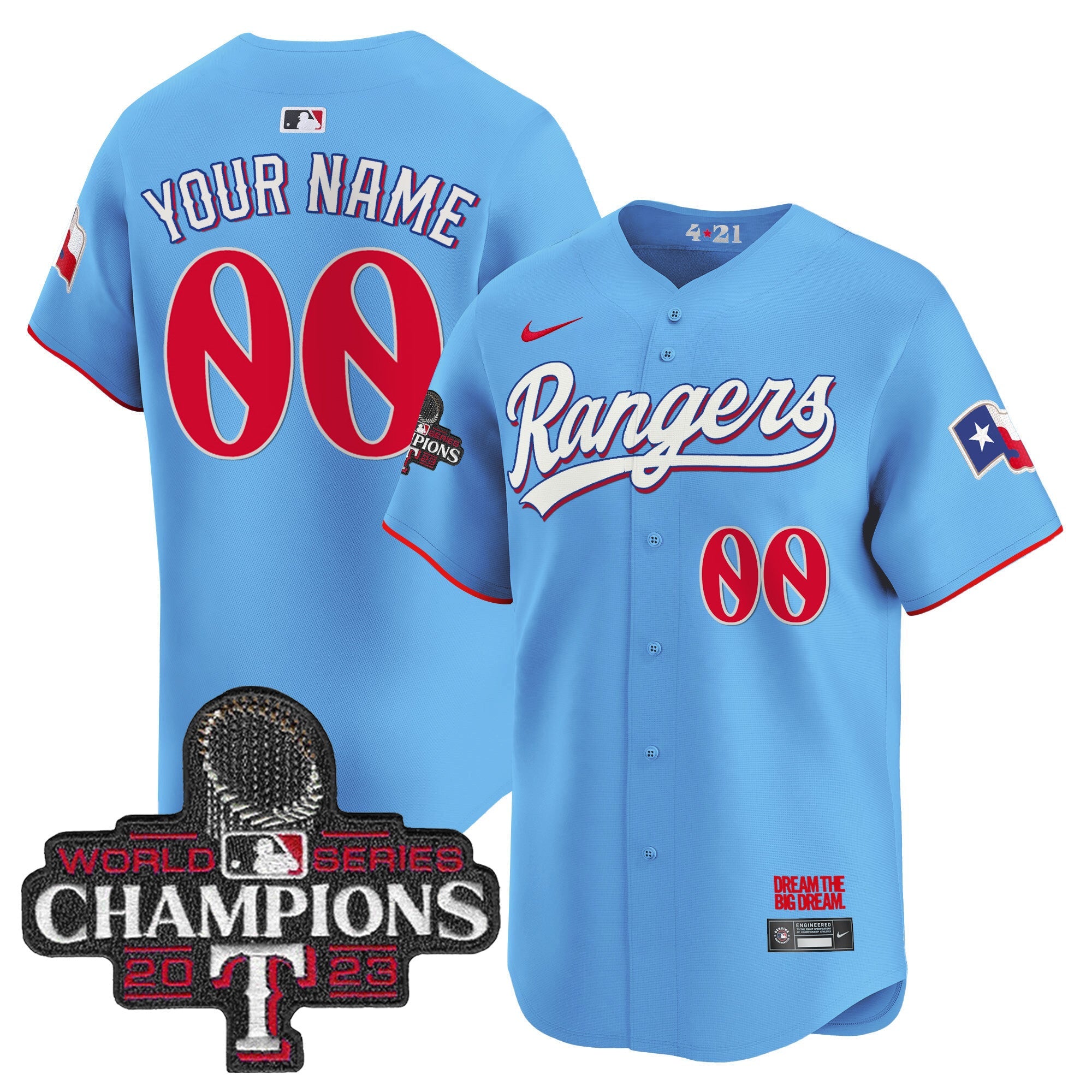 Texas 2023 World Series Champions City Connect Vapor Premier Limited Custom Jersey