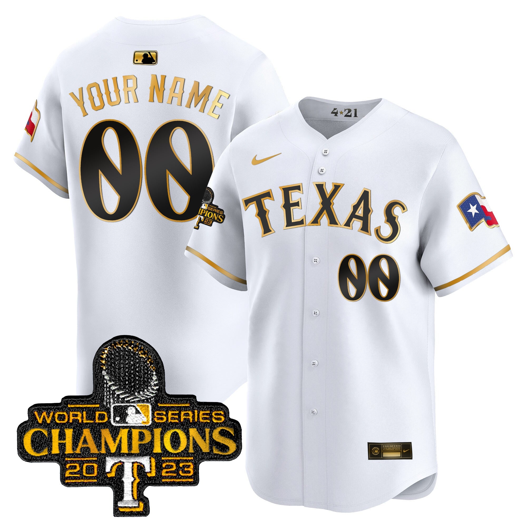 Texas 2023 World Series Champions City Connect Vapor Premier Limited Custom Jersey