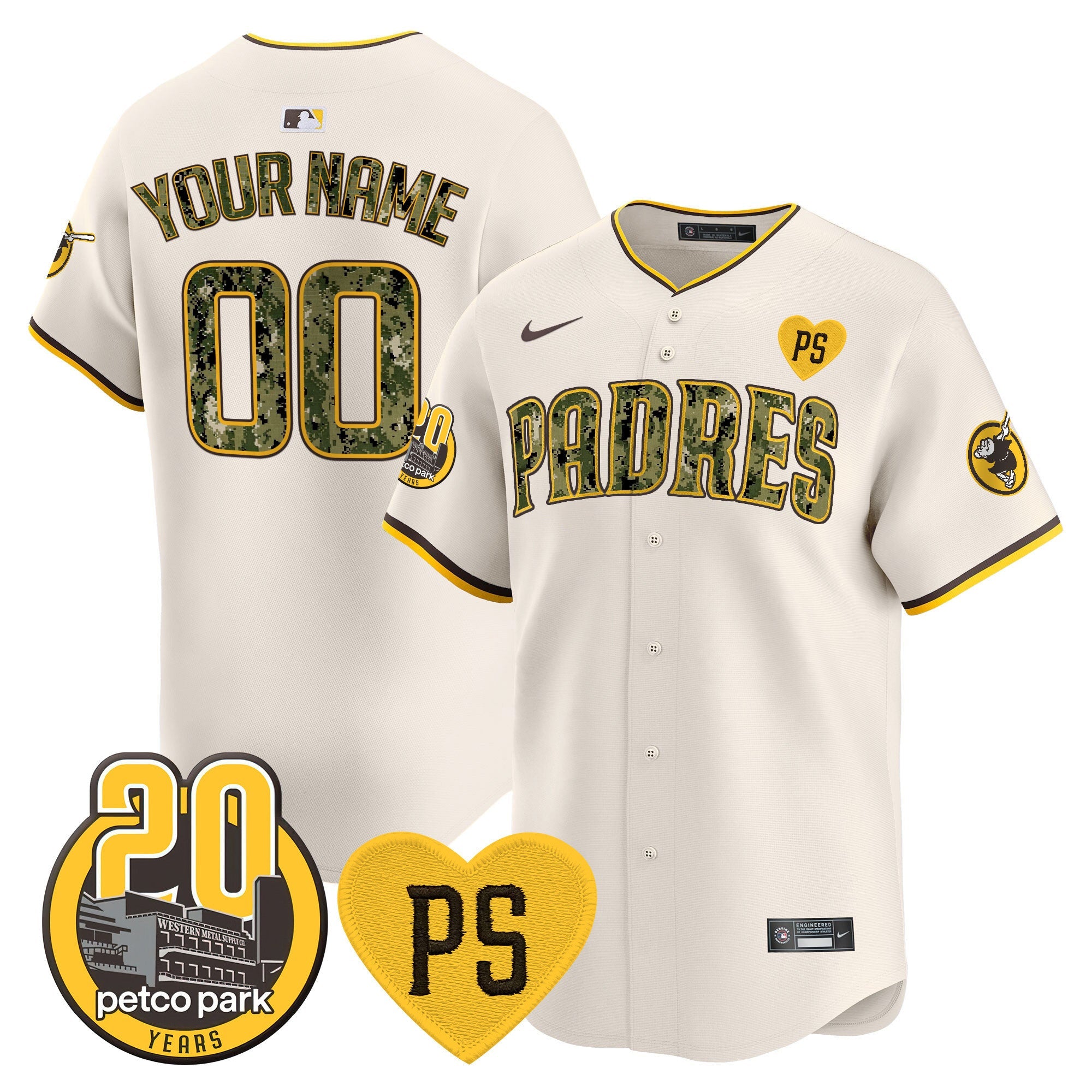 “For Peter” & Petco Park 20th Patch USMC Vapor Premier Limited Custom Jersey V2