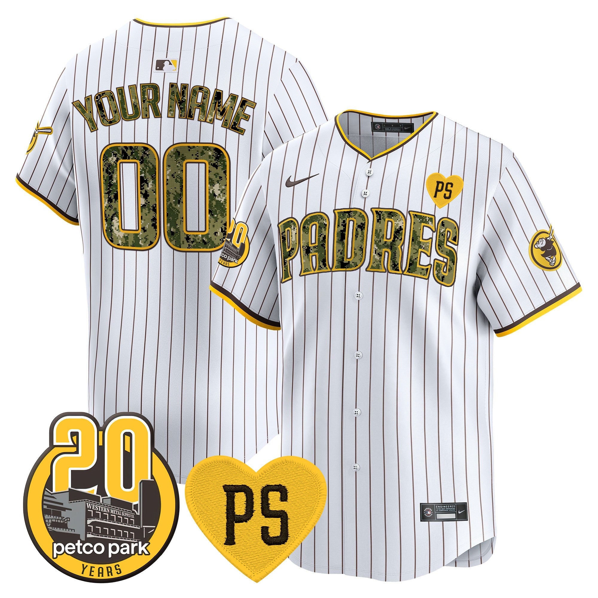 “For Peter” & Petco Park 20th Patch USMC Vapor Premier Limited Custom Jersey V2