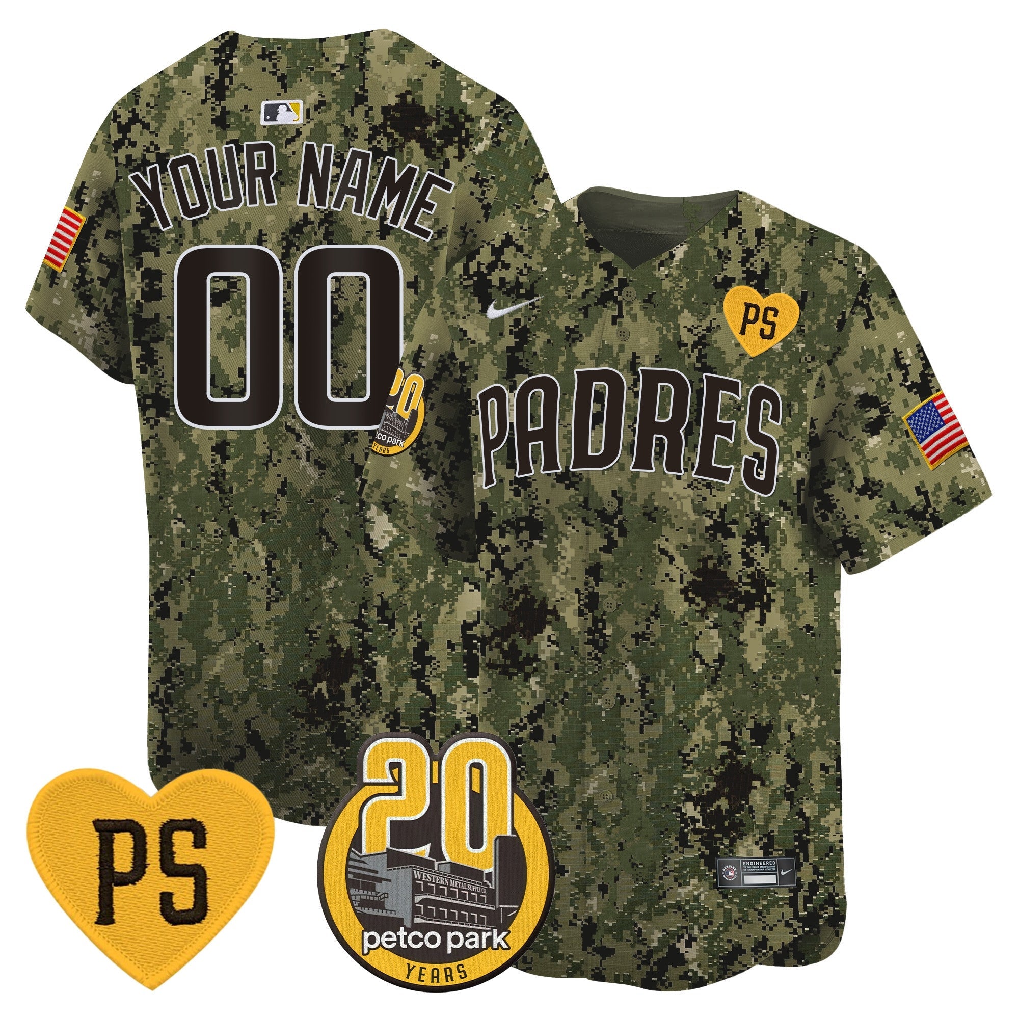 “For Peter” & Petco Park 20th Patch USMC Vapor Premier Limited Custom Jersey V2
