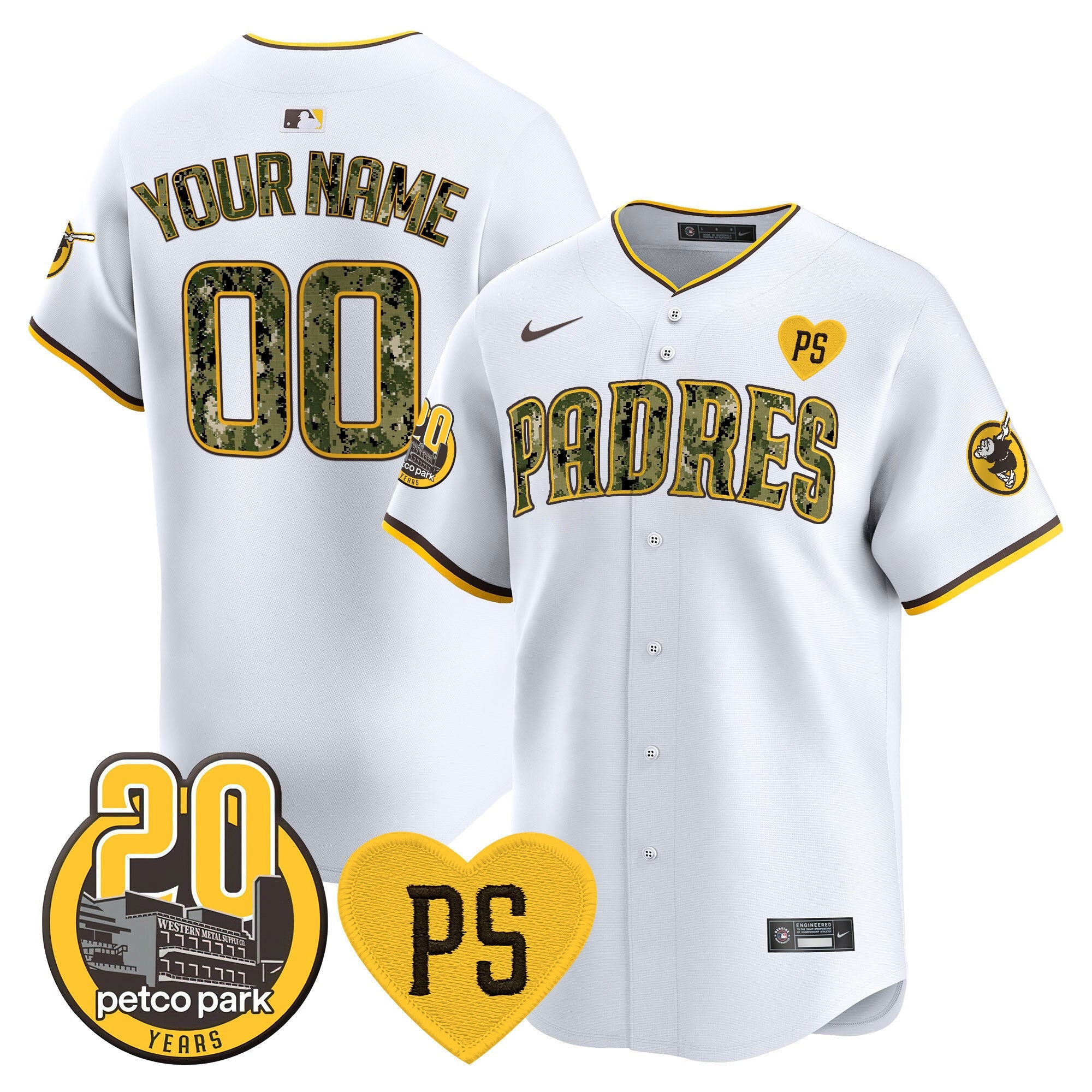 “For Peter” & Petco Park 20th Patch USMC Vapor Premier Limited Custom Jersey V2