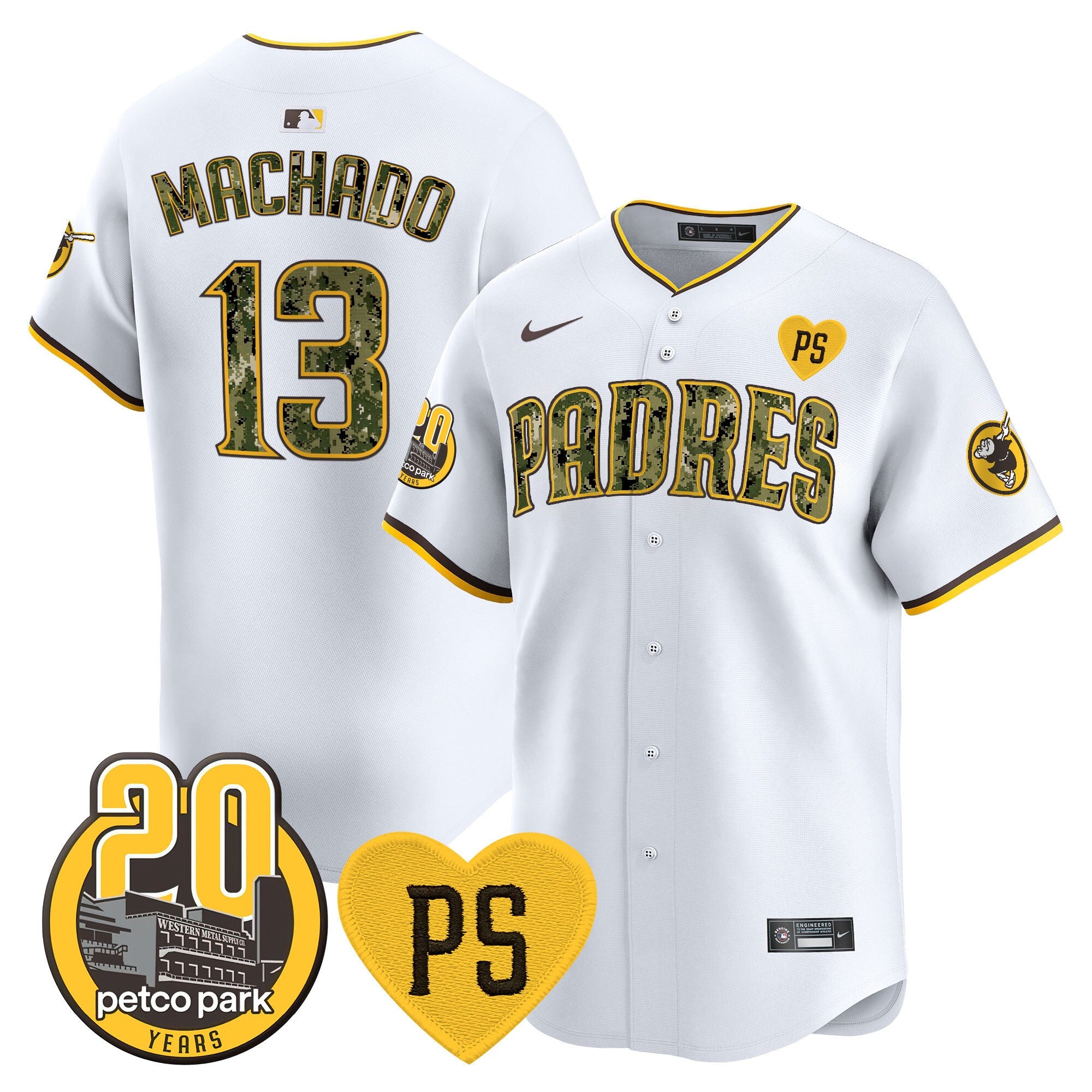Men’s “For Peter” & Petco Park 20th Patch USMC Vapor Premier Limited Jersey V2