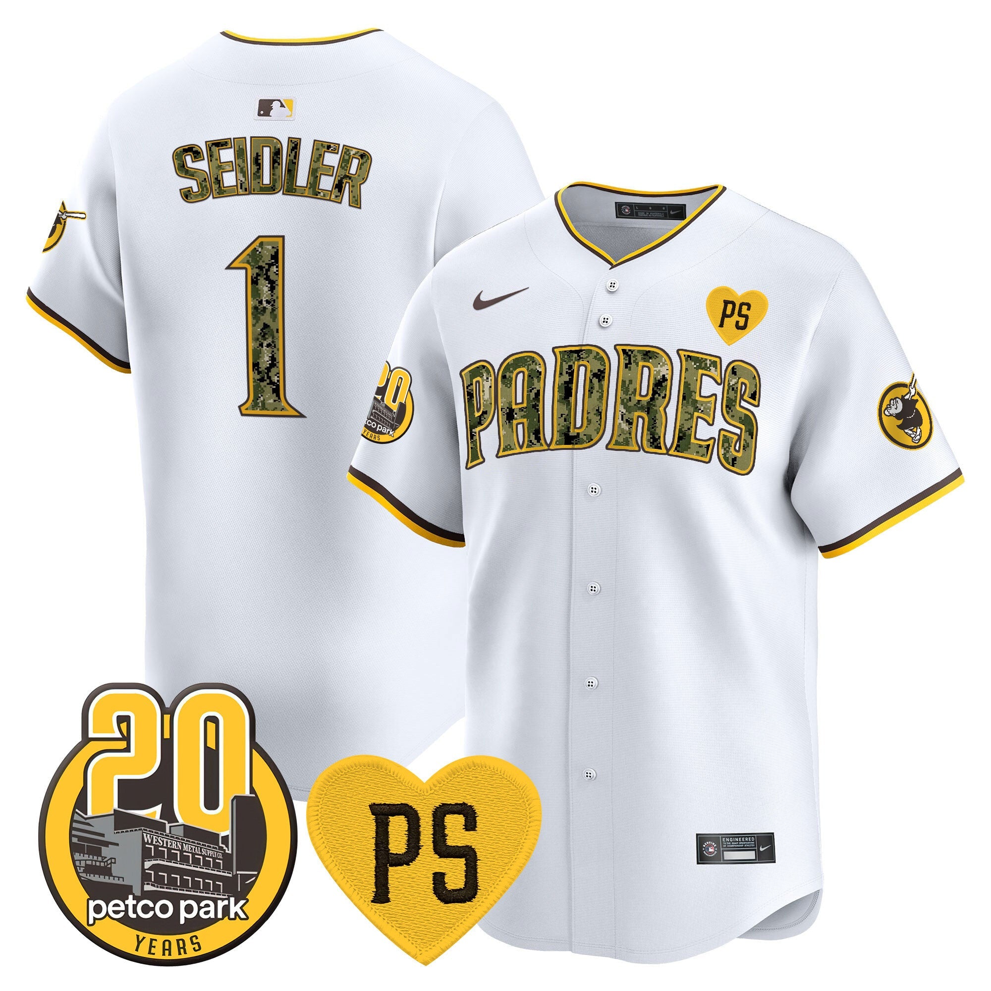 Men’s “For Peter” & Petco Park 20th Patch USMC Vapor Premier Limited Jersey V2