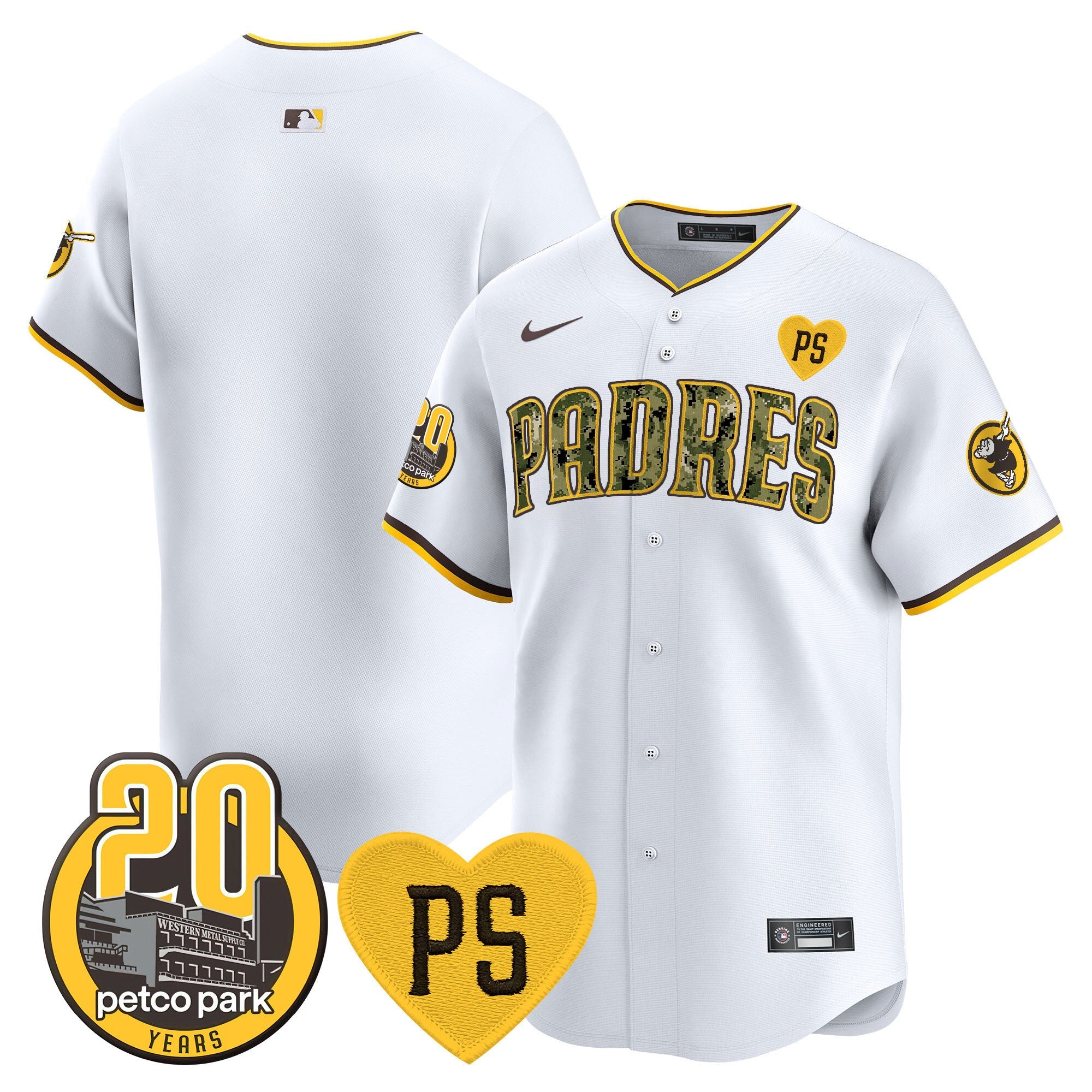 Men’s “For Peter” & Petco Park 20th Patch USMC Vapor Premier Limited Jersey V2