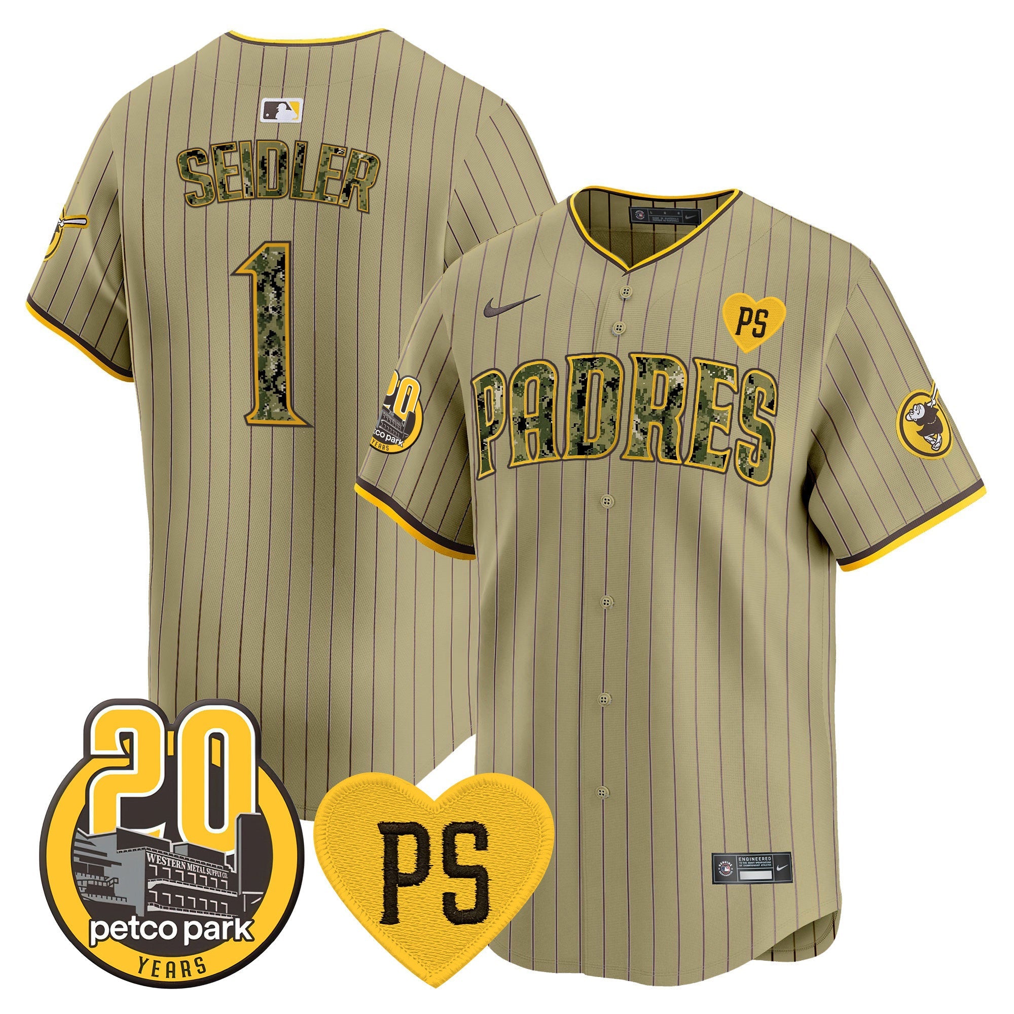 Men’s “For Peter” & Petco Park 20th Patch USMC Vapor Premier Limited Jersey V2