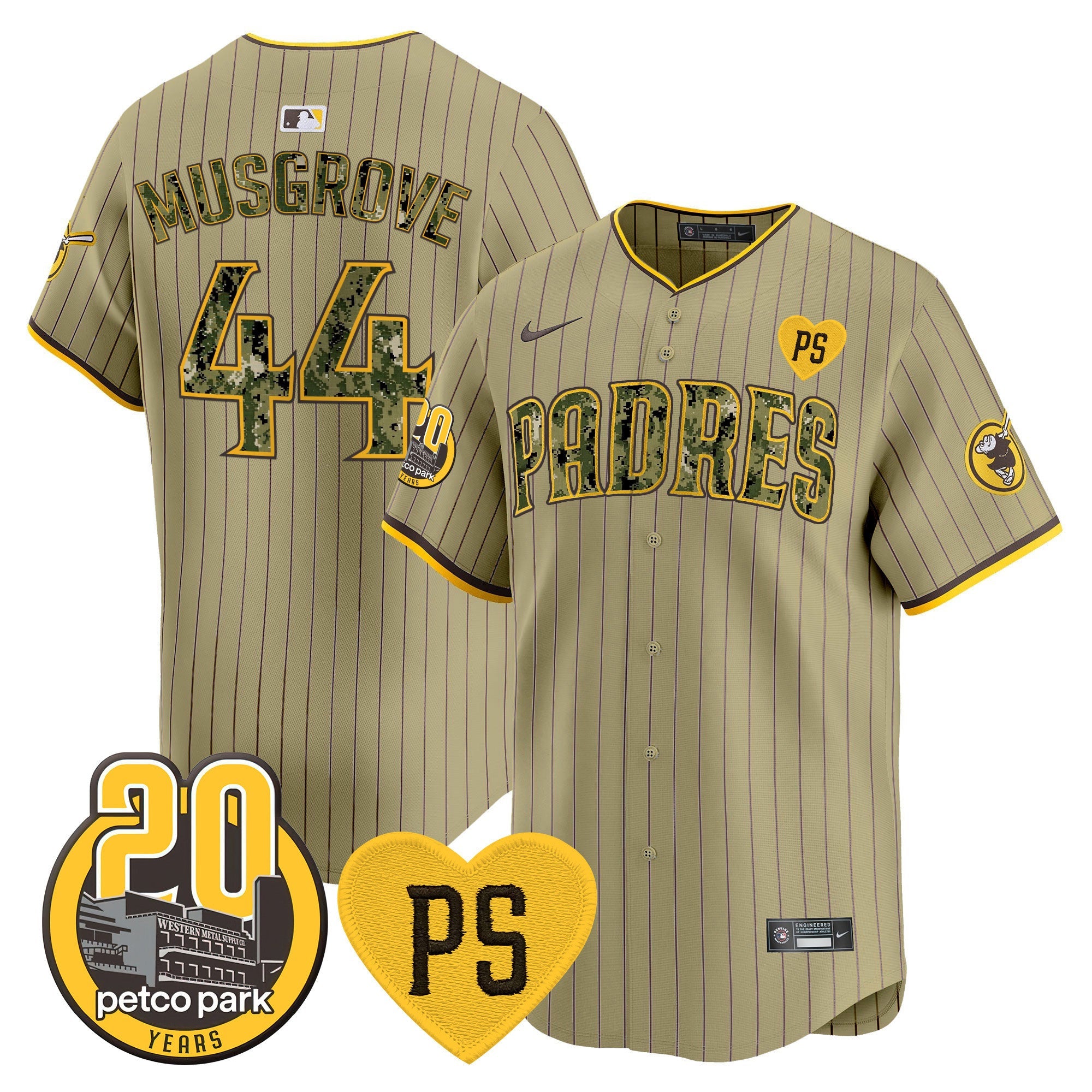 Men’s “For Peter” & Petco Park 20th Patch USMC Vapor Premier Limited Jersey V2