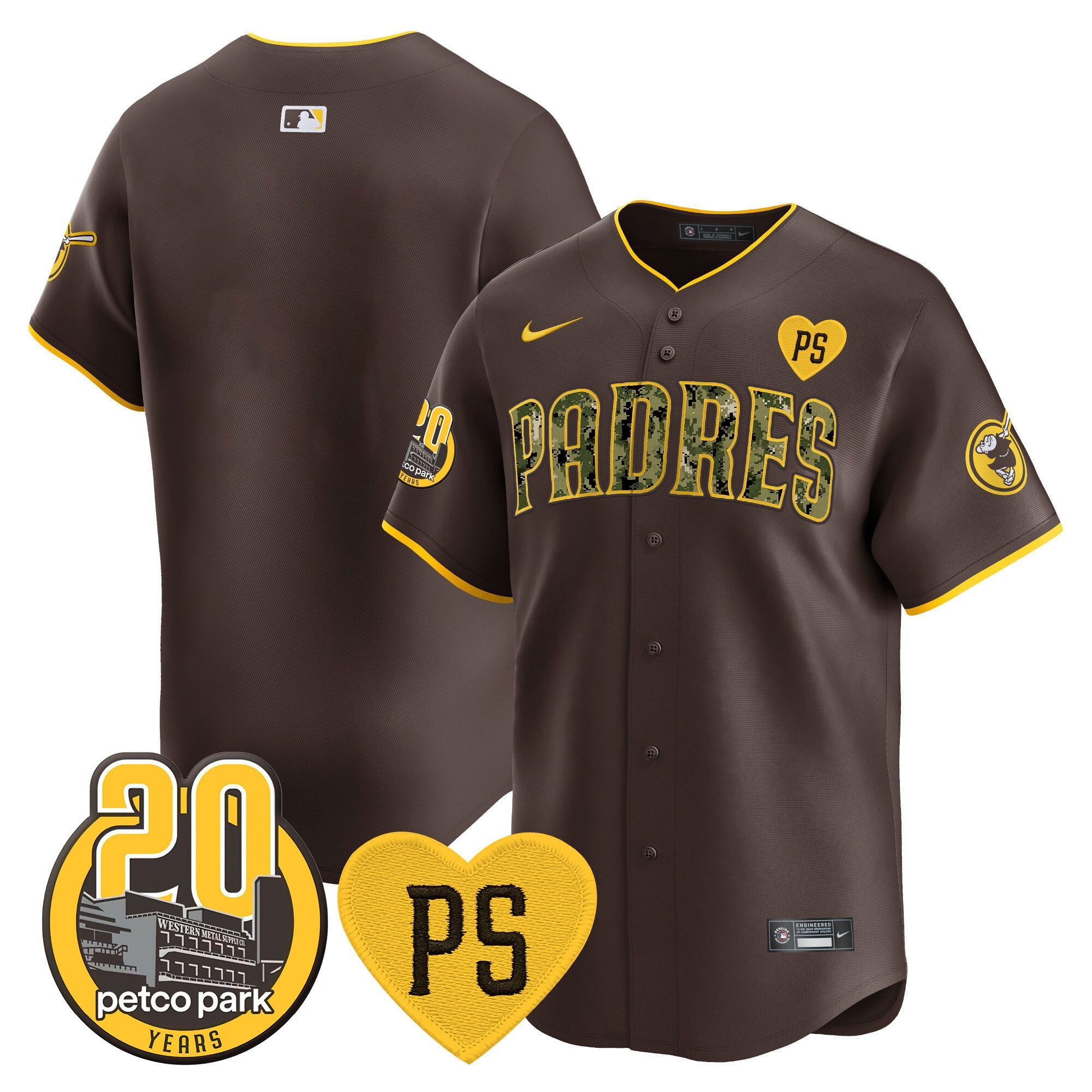 Men’s “For Peter” & Petco Park 20th Patch USMC Vapor Premier Limited Jersey V2