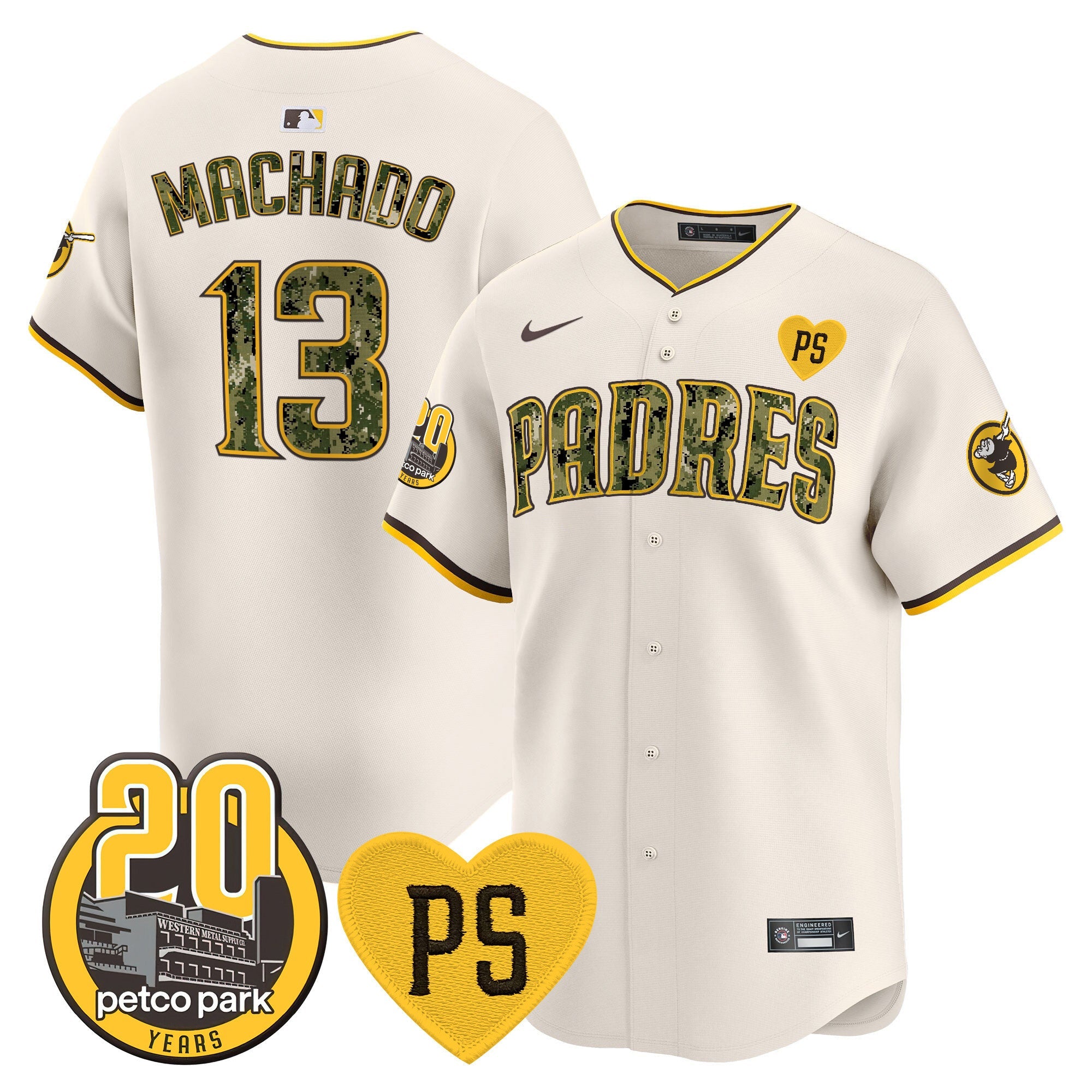 Men’s “For Peter” & Petco Park 20th Patch USMC Vapor Premier Limited Jersey V2