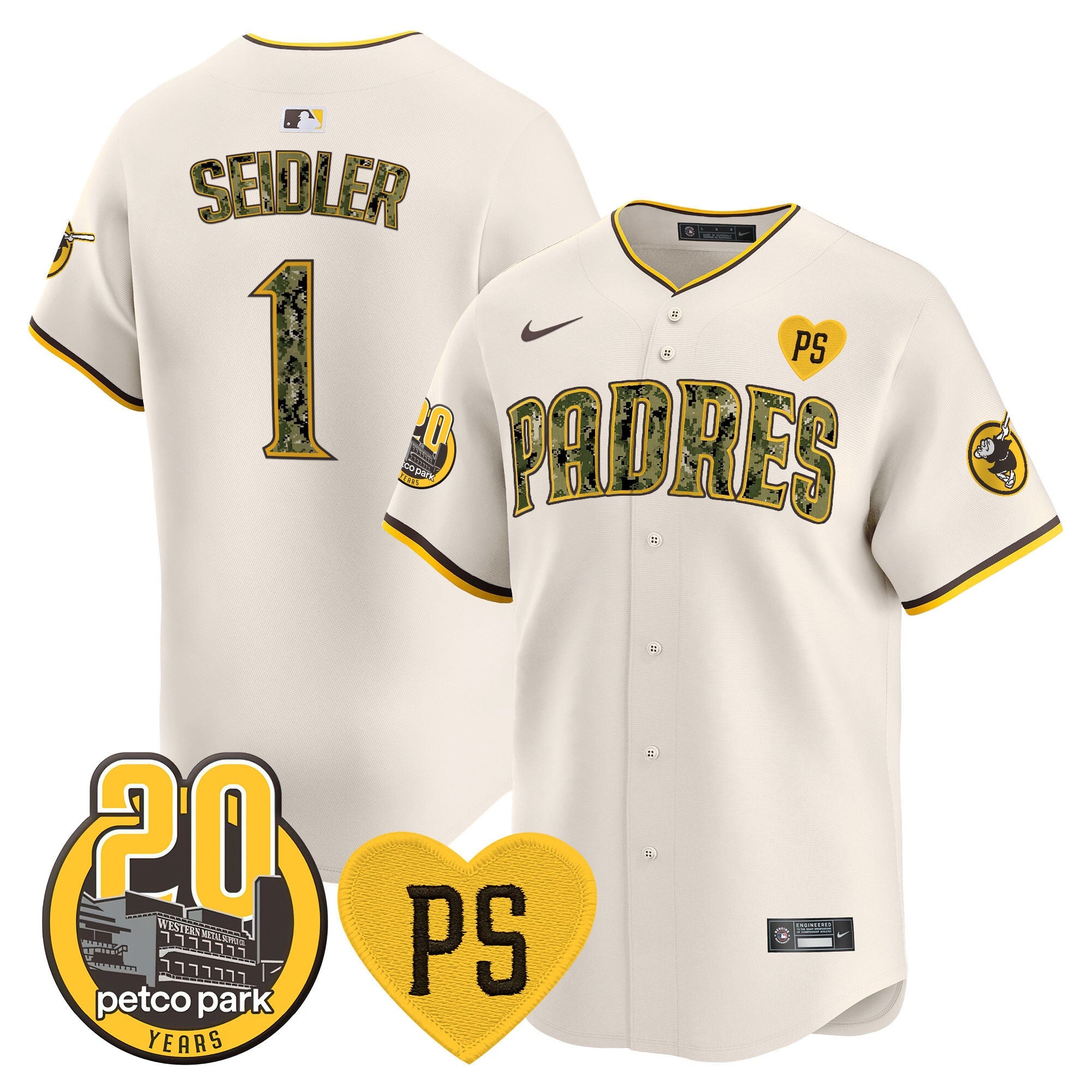 Men’s “For Peter” & Petco Park 20th Patch USMC Vapor Premier Limited Jersey V2