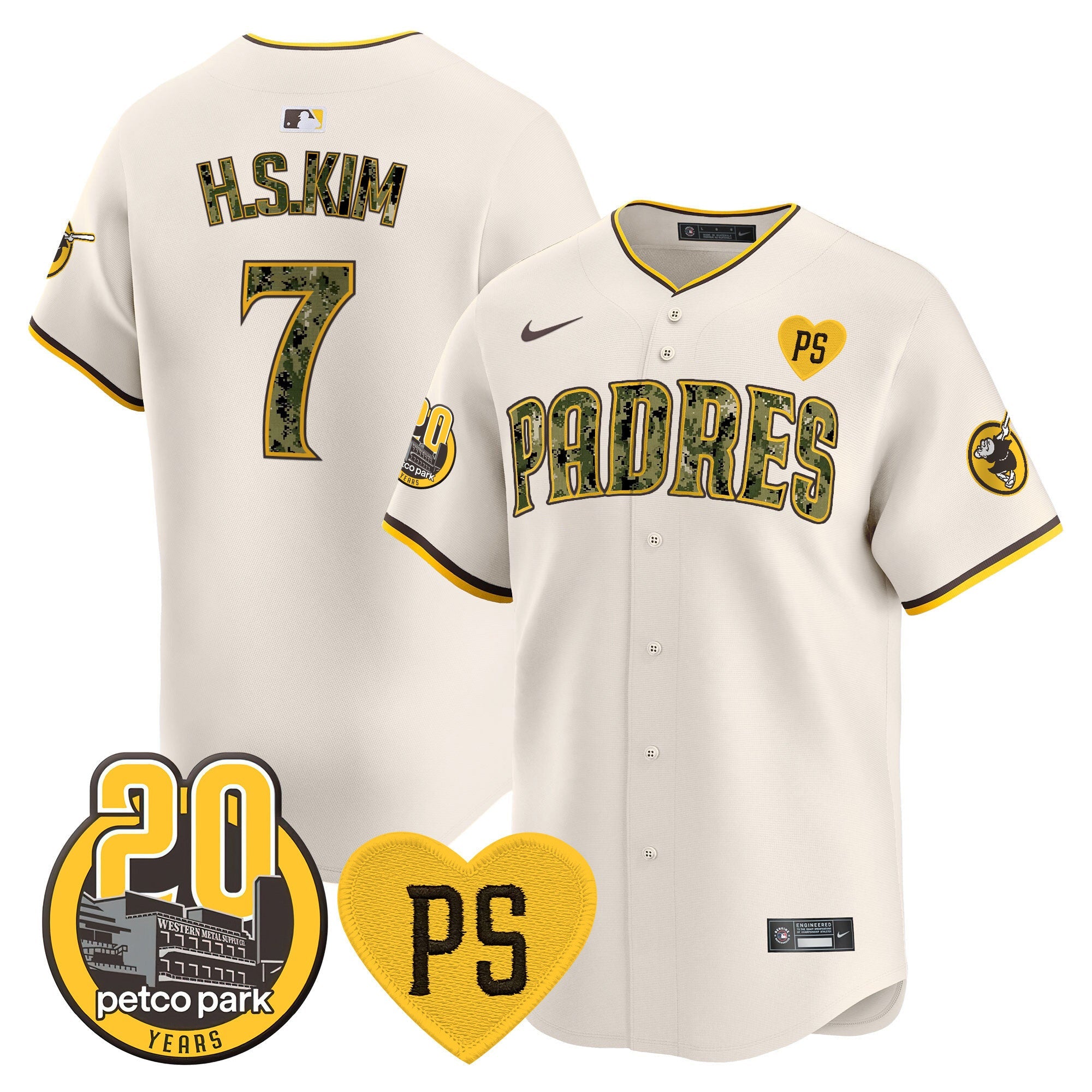 Men’s “For Peter” & Petco Park 20th Patch USMC Vapor Premier Limited Jersey V2