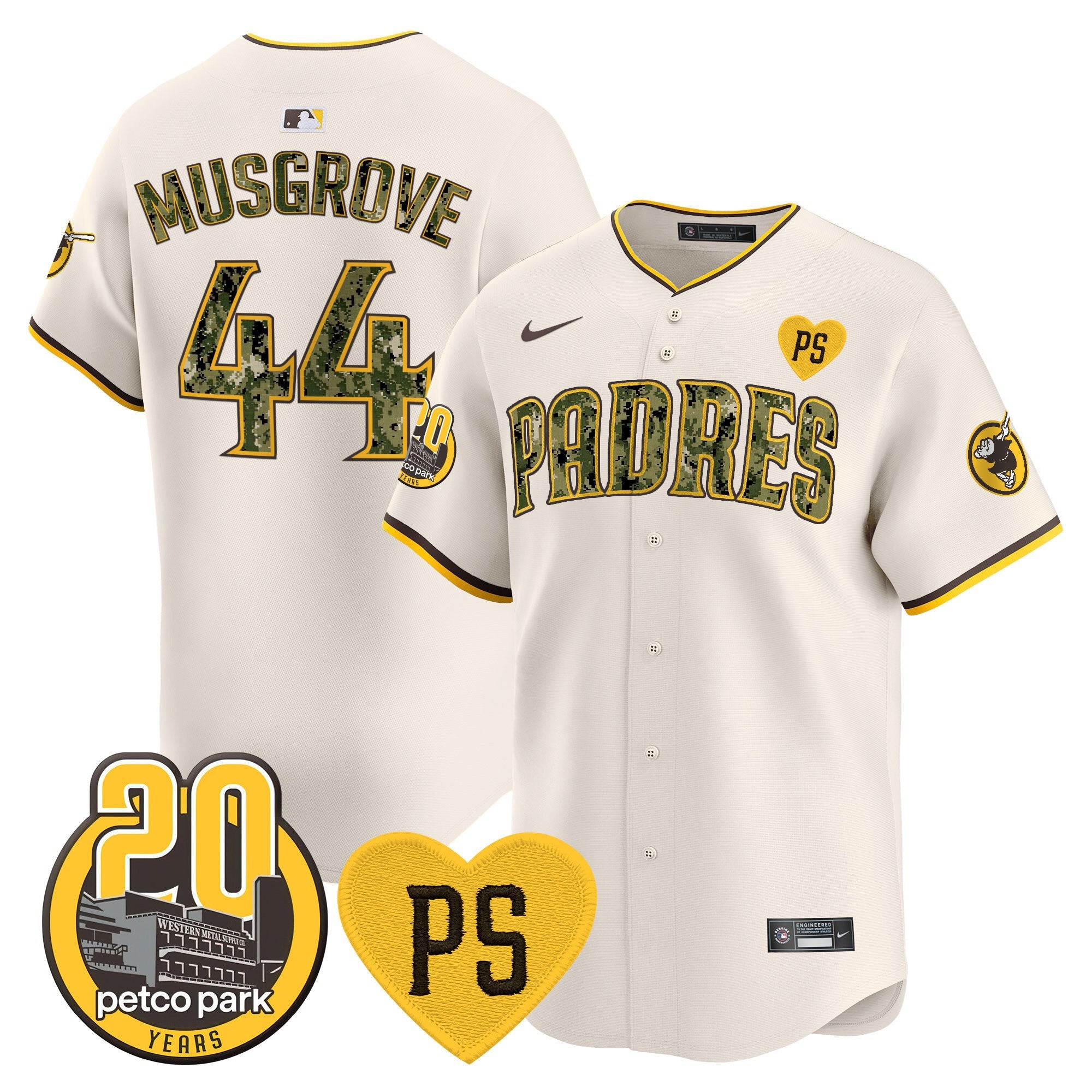 Men’s “For Peter” & Petco Park 20th Patch USMC Vapor Premier Limited Jersey V2