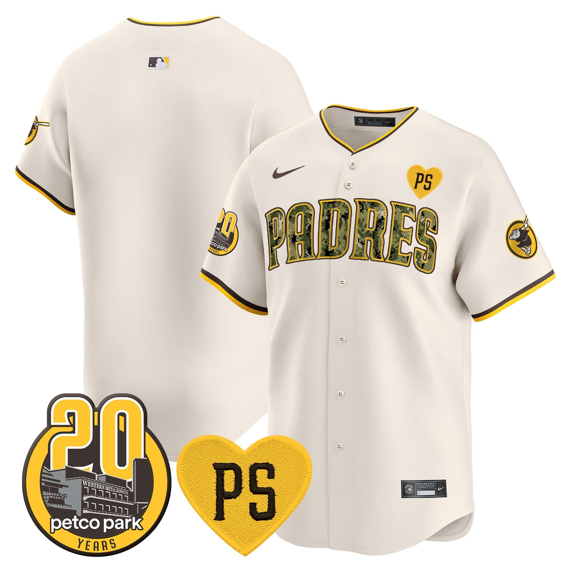 Men’s “For Peter” & Petco Park 20th Patch USMC Vapor Premier Limited Jersey V2