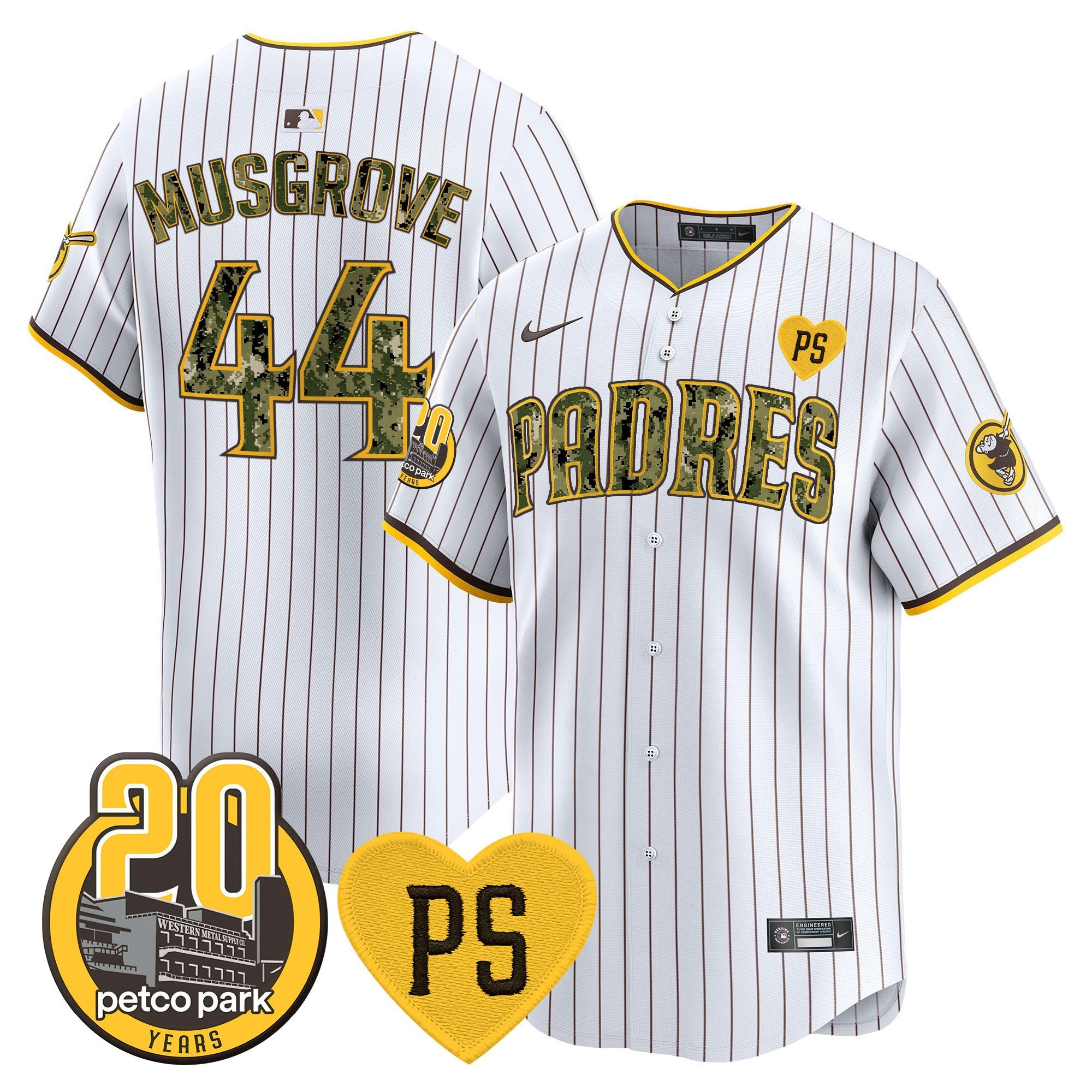 Men’s “For Peter” & Petco Park 20th Patch USMC Vapor Premier Limited Jersey V2