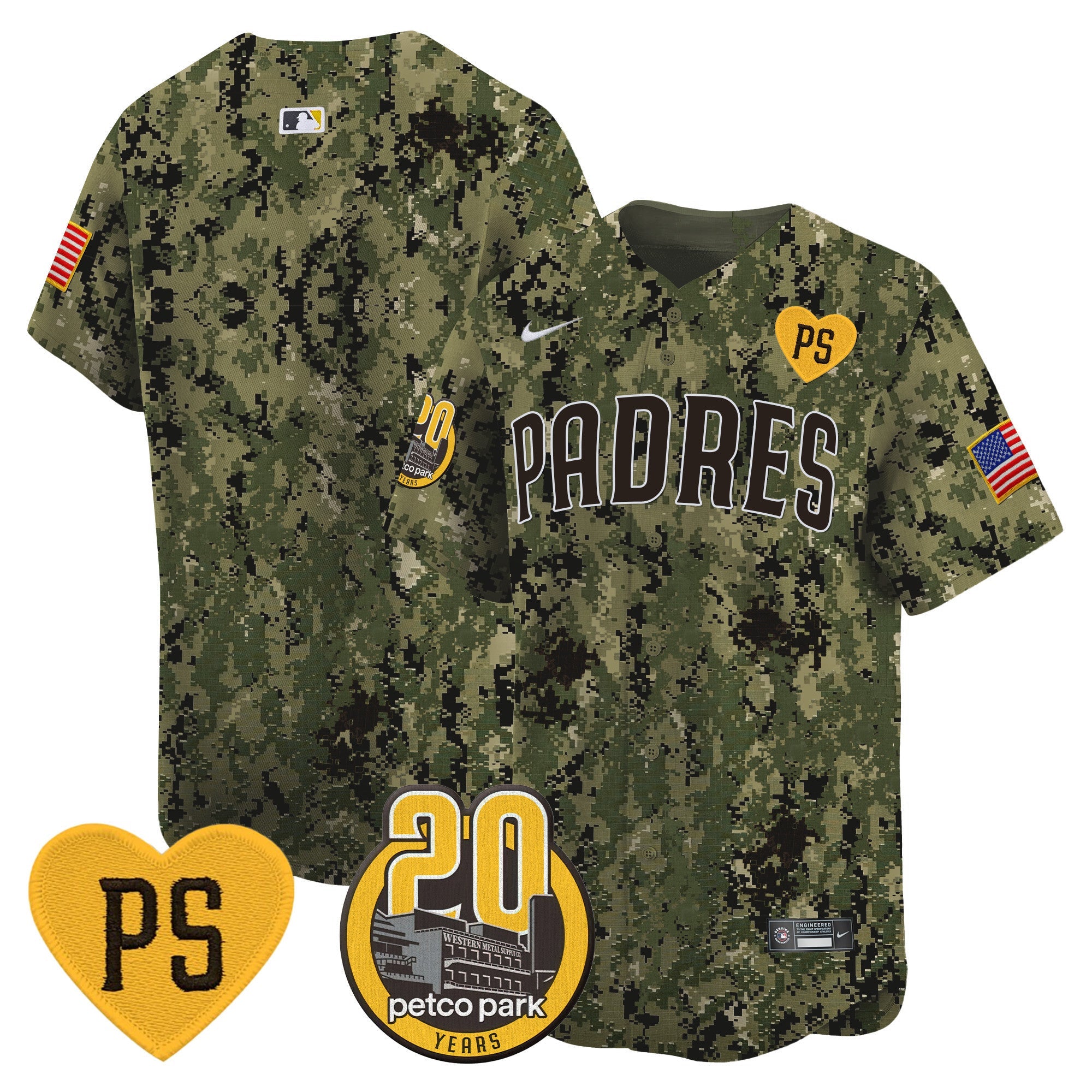 Men’s “For Peter” & Petco Park 20th Patch USMC Vapor Premier Limited Jersey V2