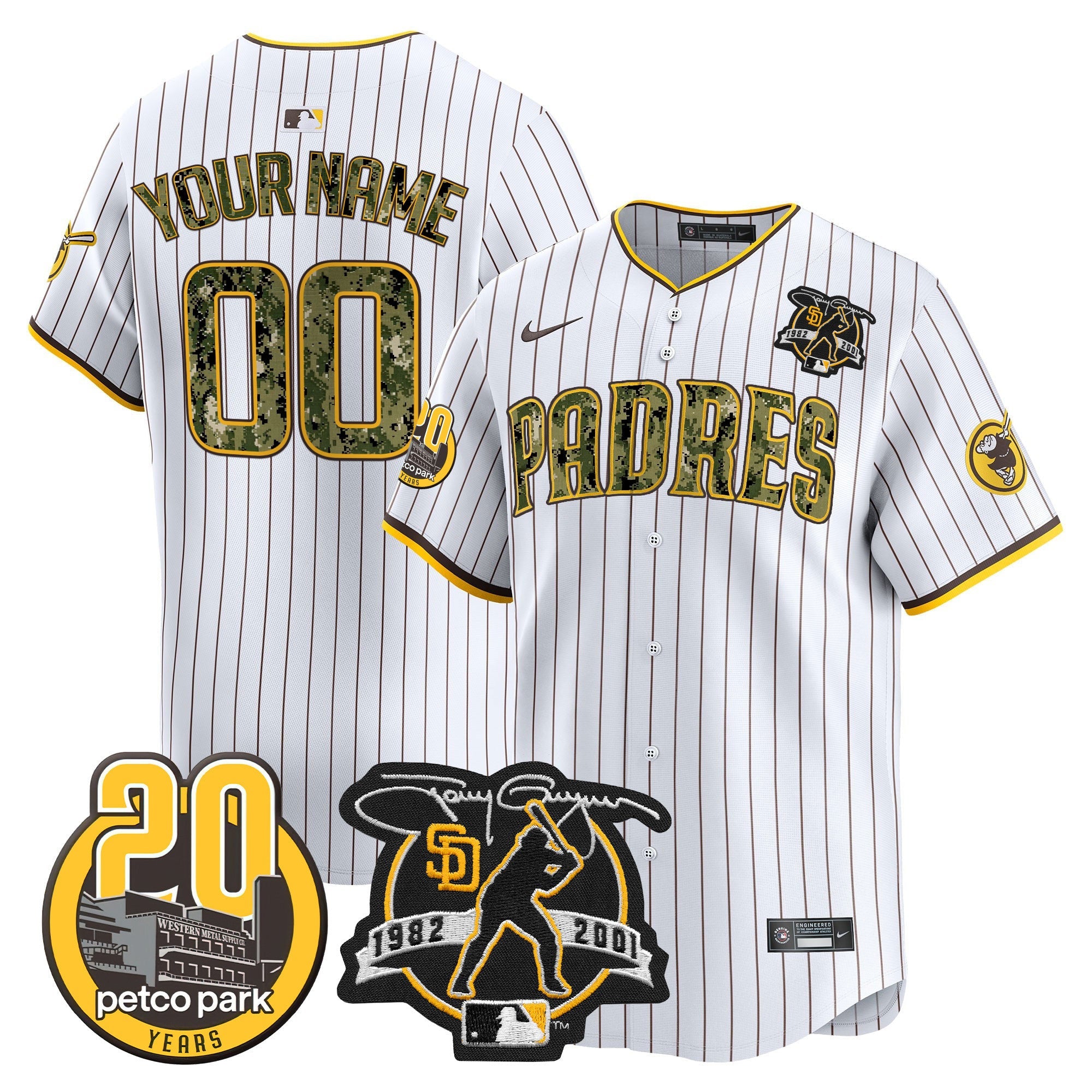 Tony Gwynn & Petco Park 20th Patch USMC Vapor Premier Limited Custom Jersey V2