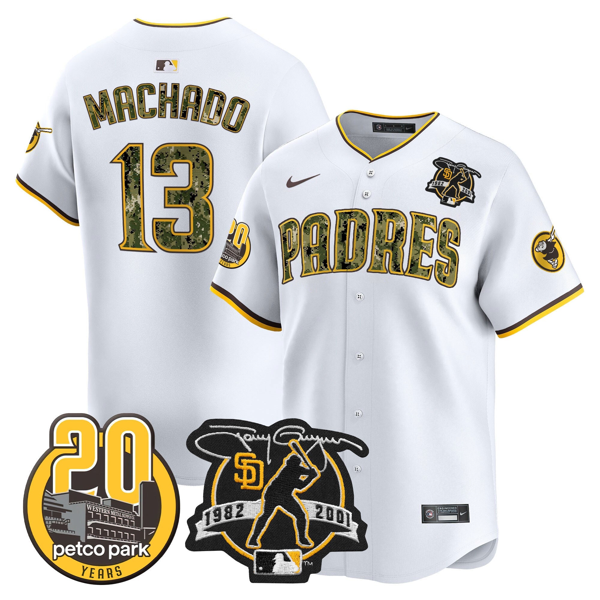 Men’s Tony Gwynn & Petco Park 20th Patch USMC Vapor Premier Limited Jersey V2