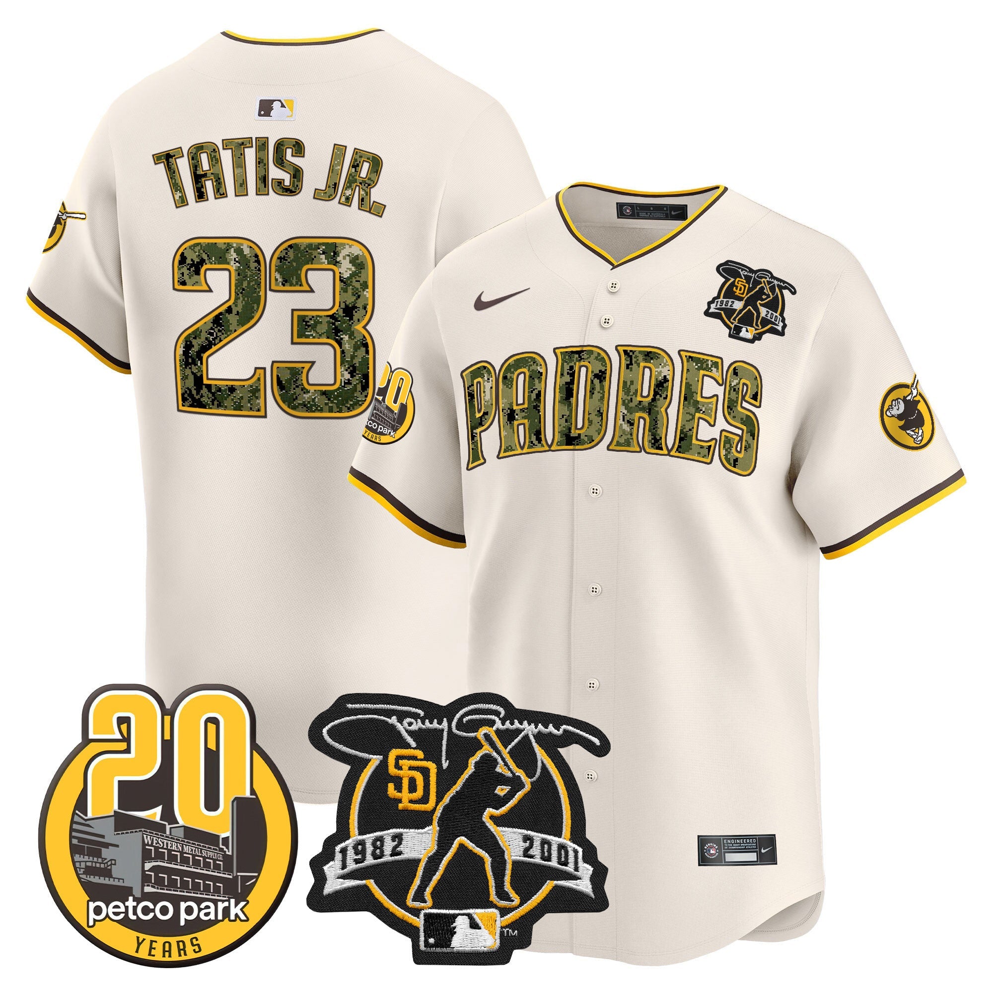 Men’s Tony Gwynn & Petco Park 20th Patch USMC Vapor Premier Limited Jersey V2