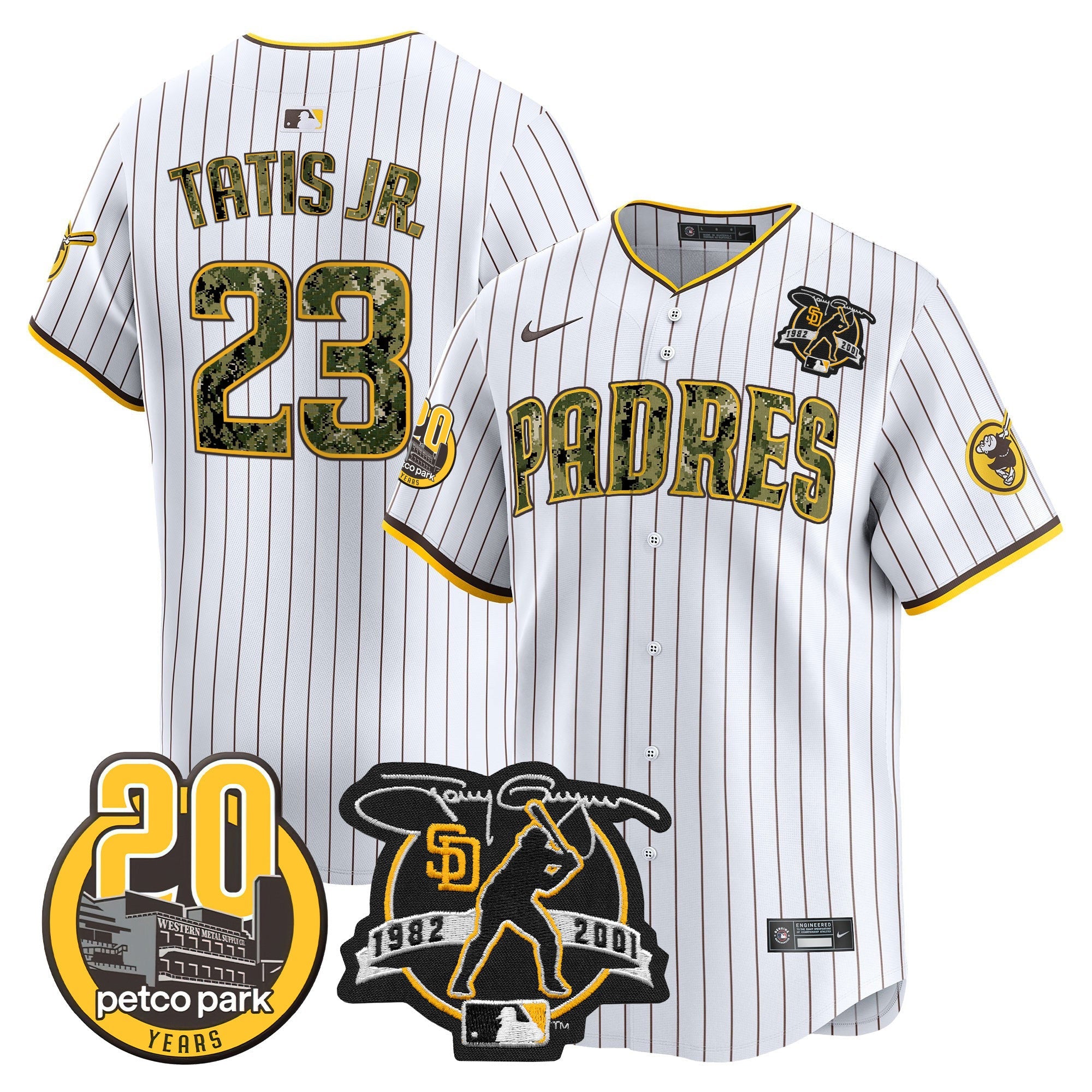 Men’s Tony Gwynn & Petco Park 20th Patch USMC Vapor Premier Limited Jersey V2