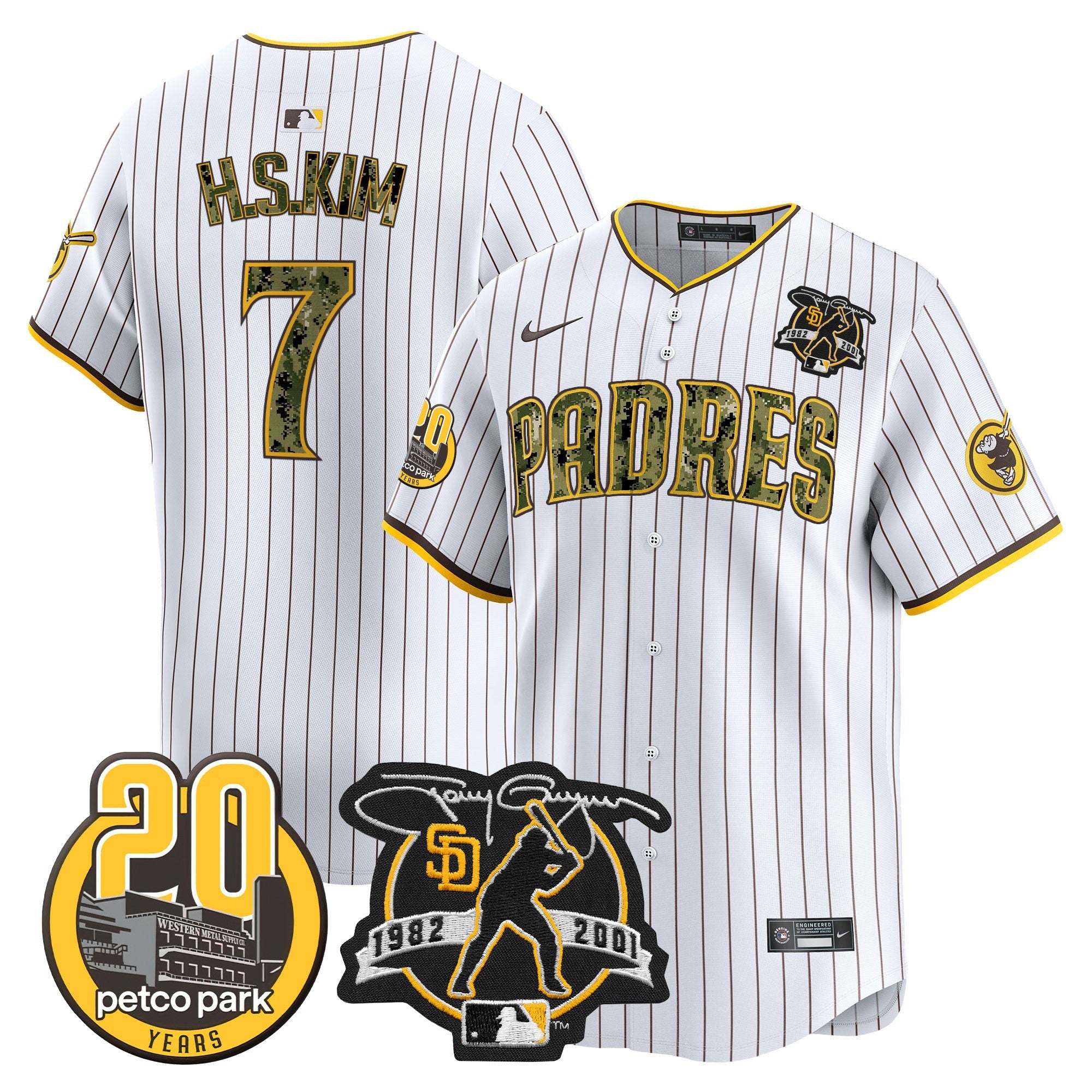 Men’s Tony Gwynn & Petco Park 20th Patch USMC Vapor Premier Limited Jersey V2