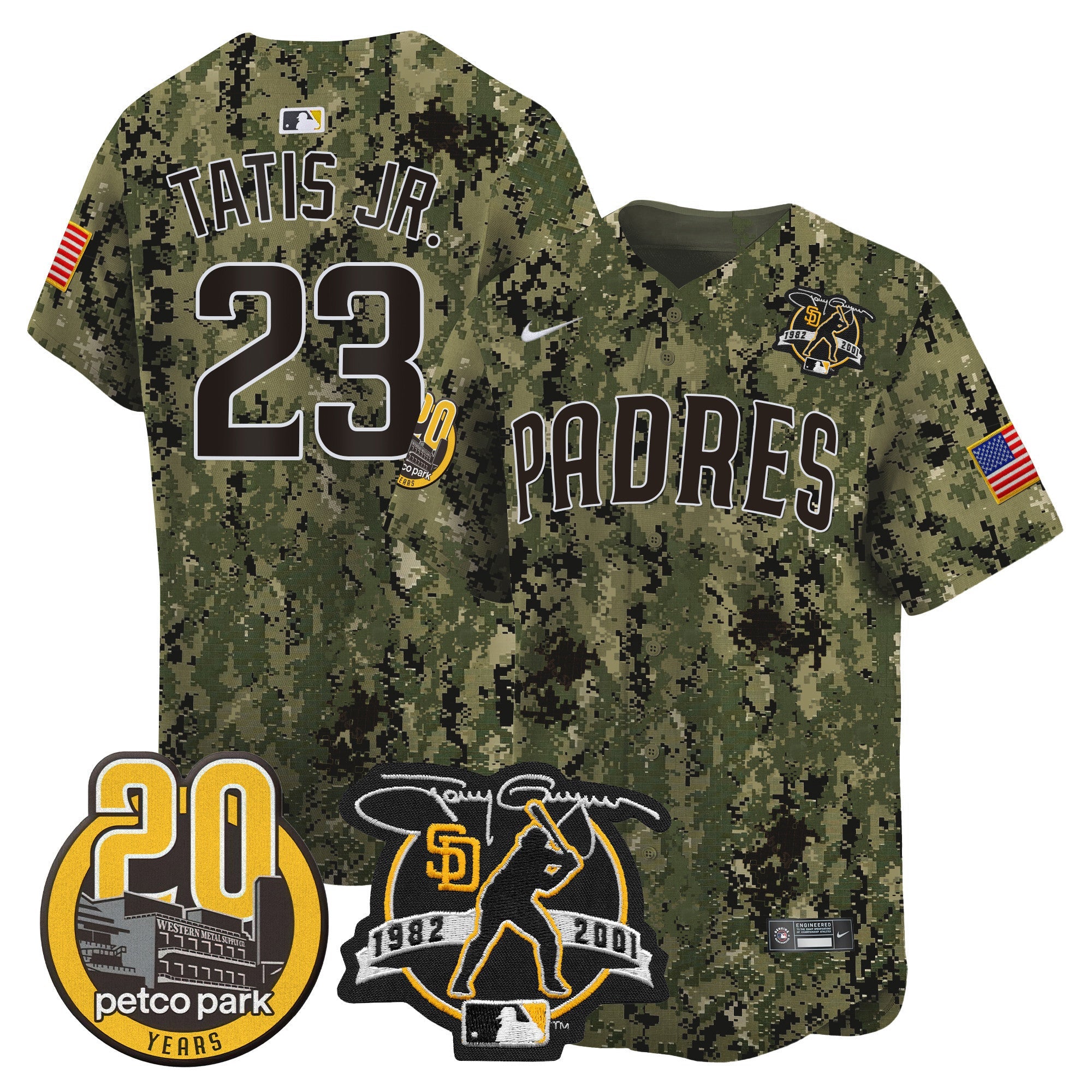 Men’s Tony Gwynn & Petco Park 20th Patch USMC Vapor Premier Limited Jersey V2