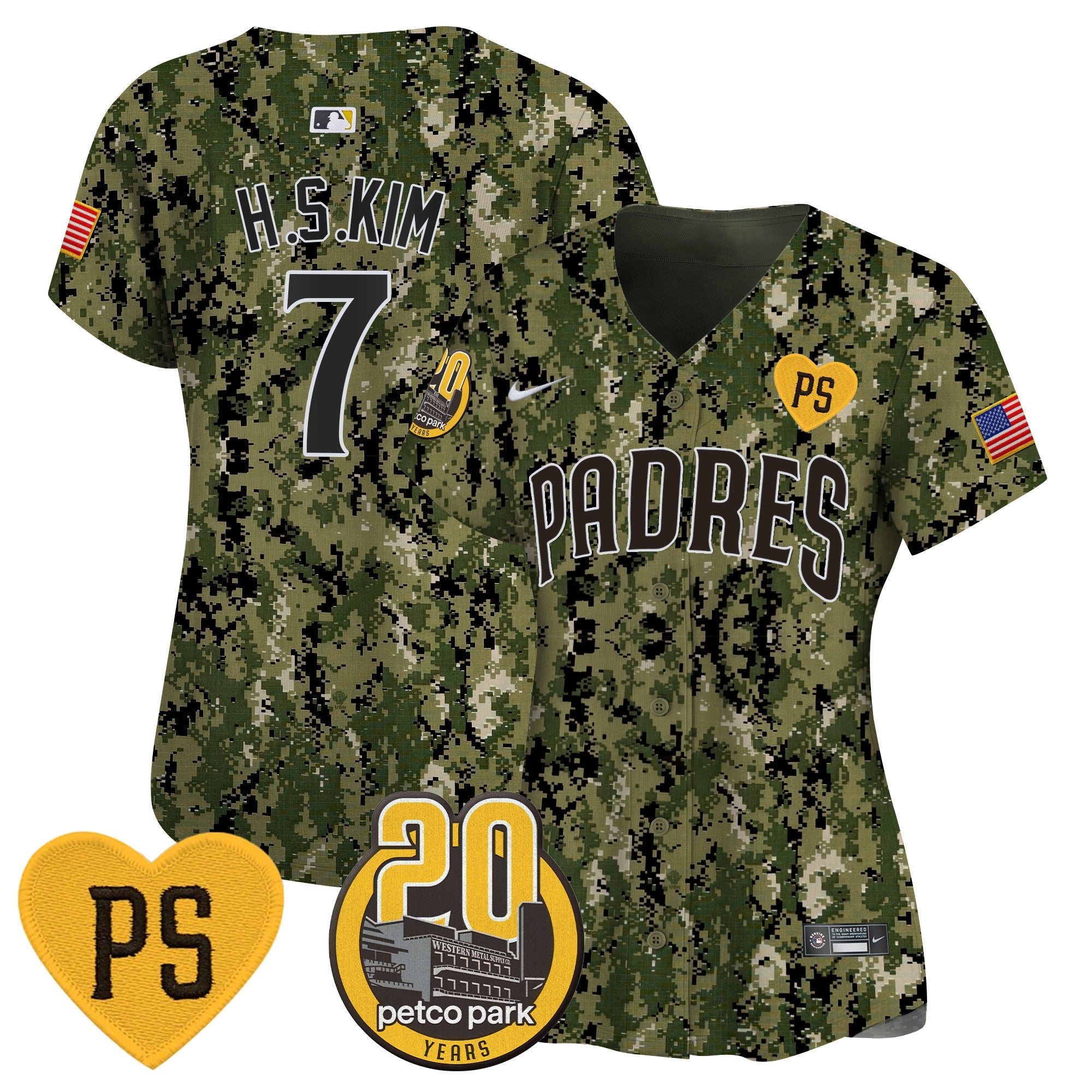 Women’s “For Peter” & Petco Park 20th Patch USMC Vapor Premier Limited Jersey