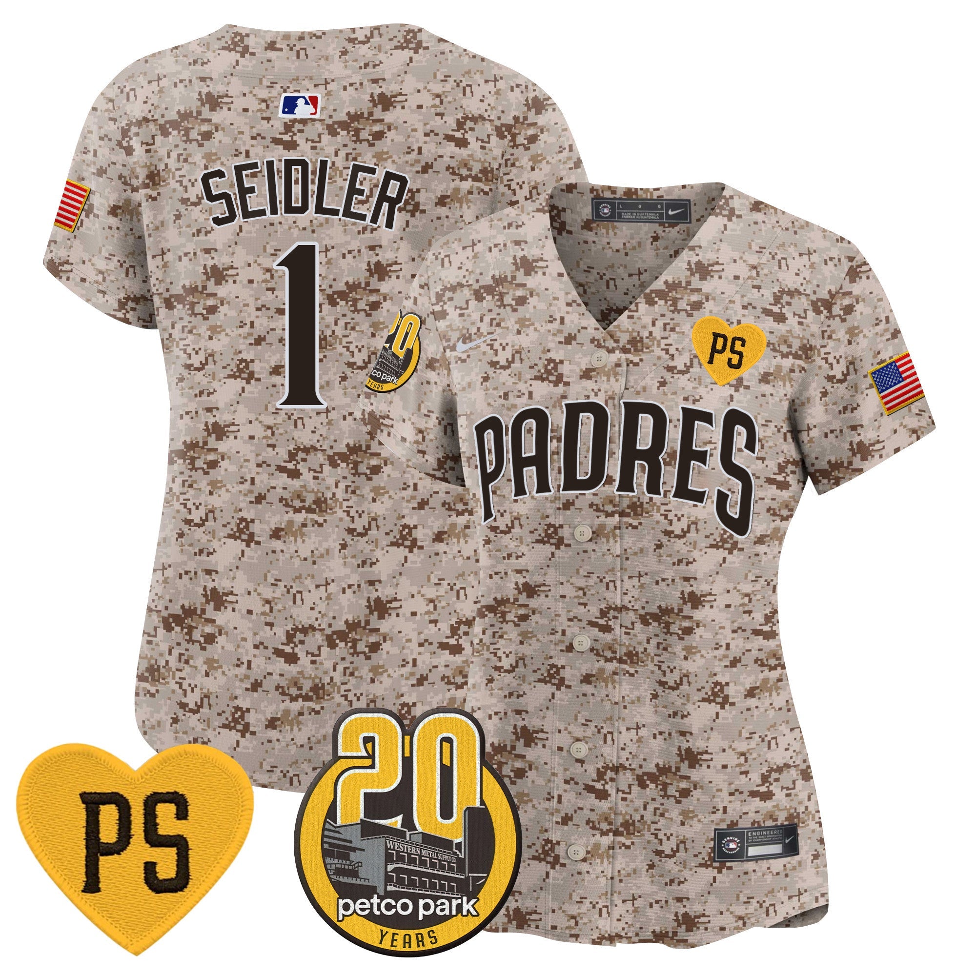 Women’s “For Peter” & Petco Park 20th Patch USMC Vapor Premier Limited Jersey