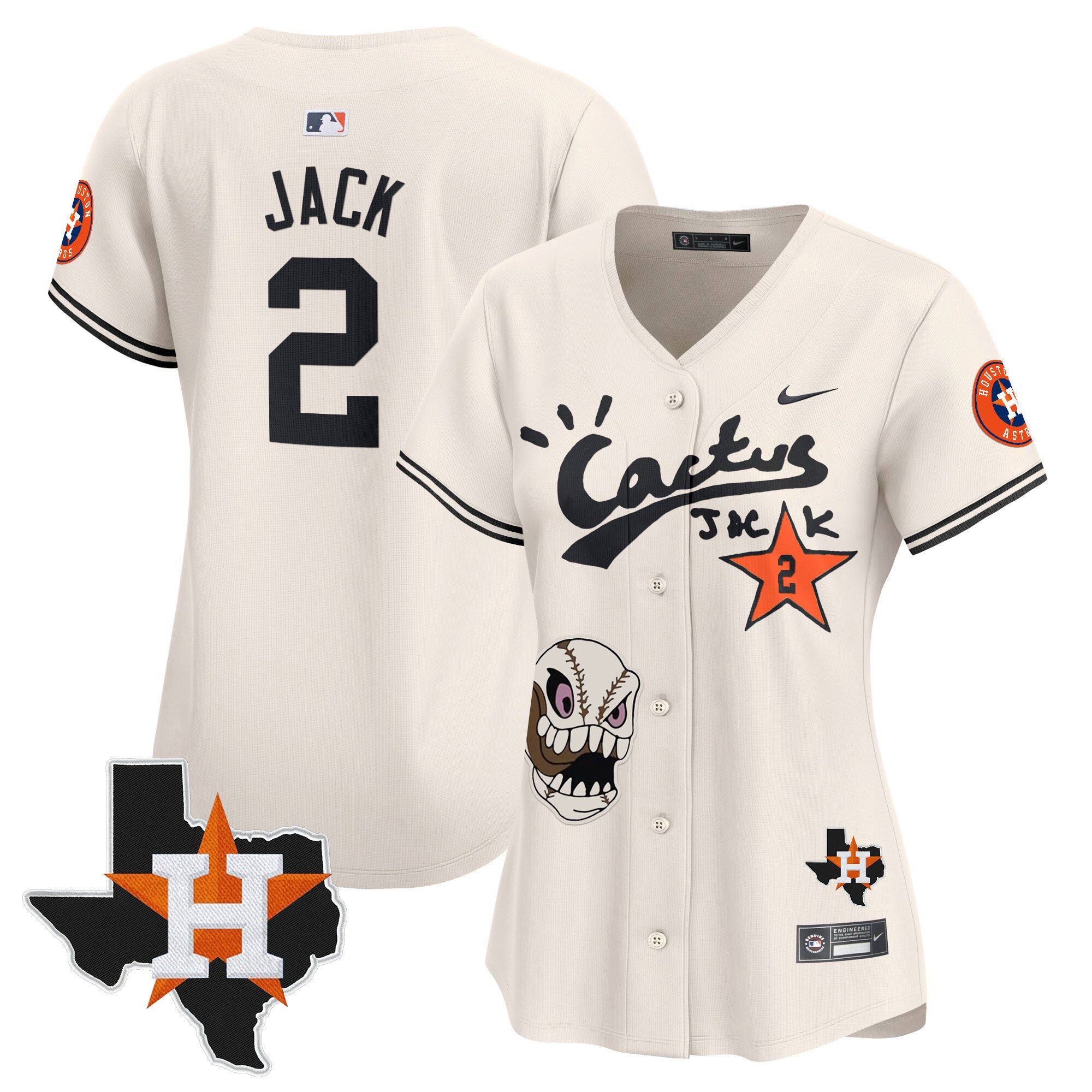 Women’s Houston Cactus Jack Patch Vapor Premier Limited Jersey