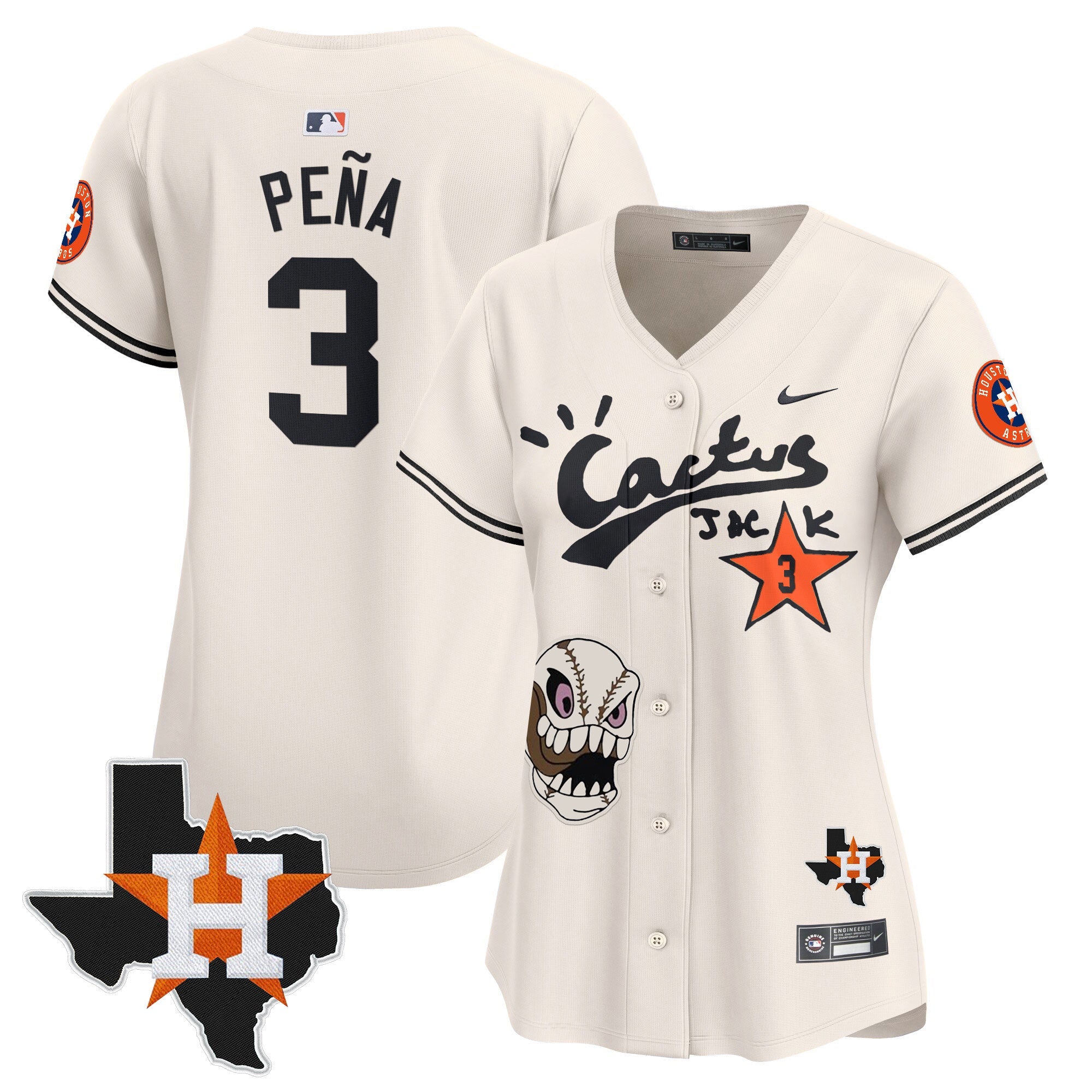 Women’s Houston Cactus Jack Patch Vapor Premier Limited Jersey
