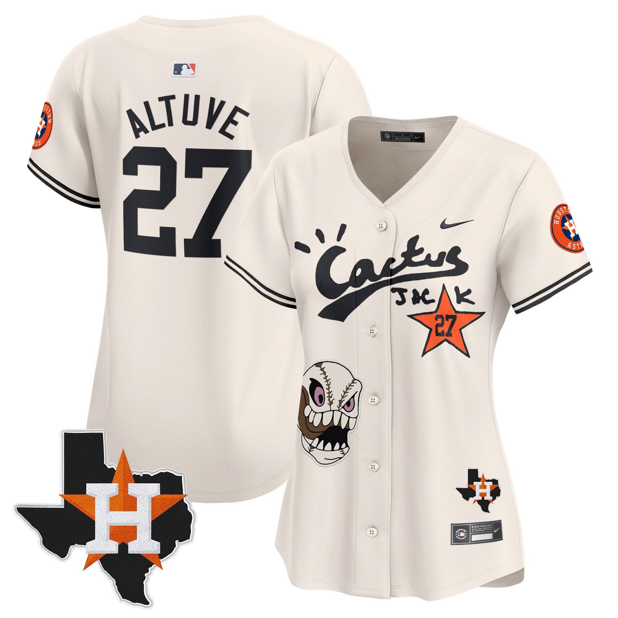 Women’s Houston Cactus Jack Patch Vapor Premier Limited Jersey