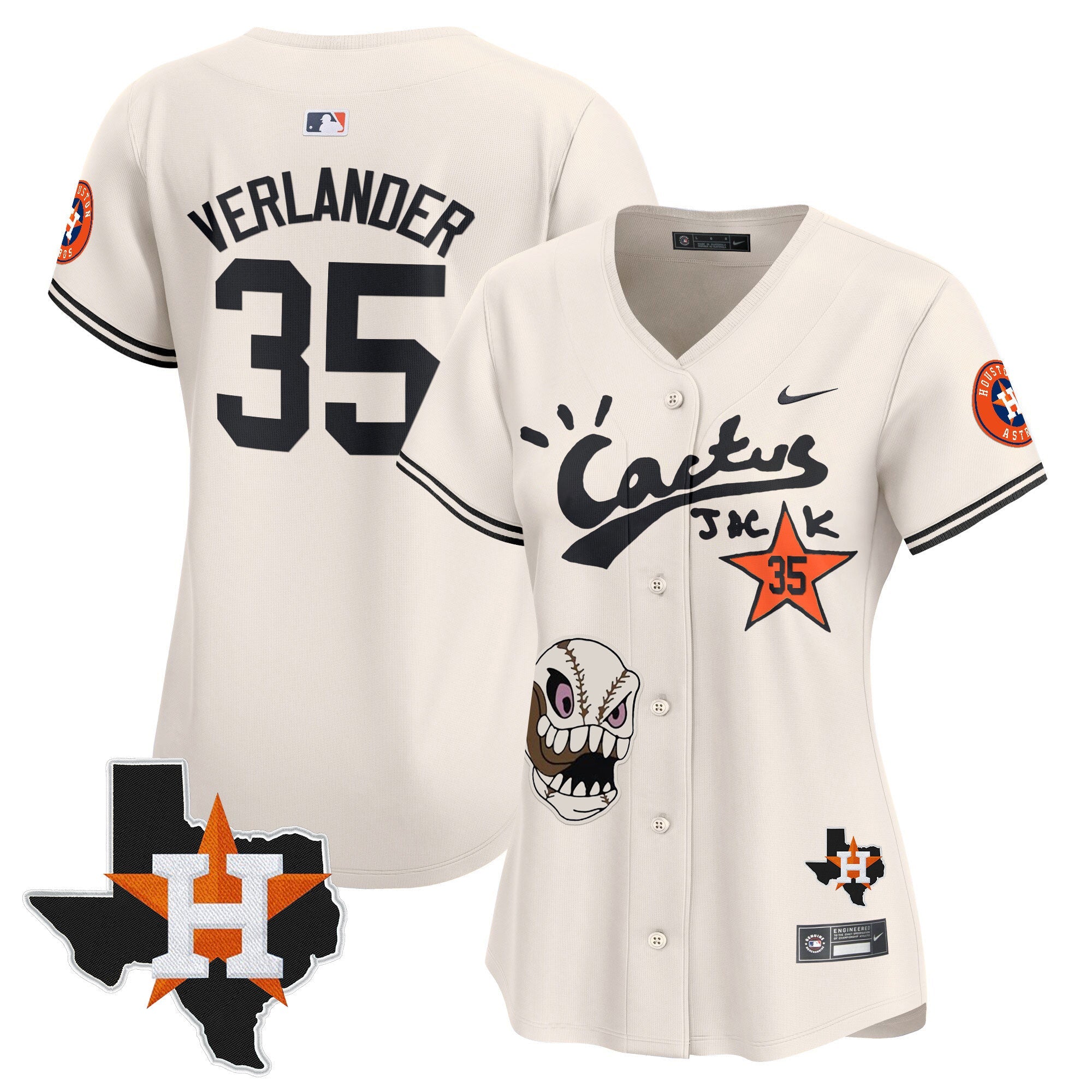 Women’s Houston Cactus Jack Patch Vapor Premier Limited Jersey