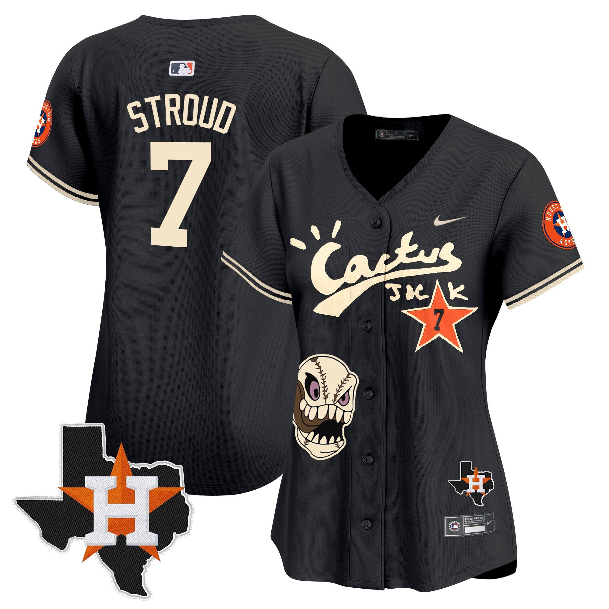 Women’s Houston Cactus Jack Patch Vapor Premier Limited Jersey
