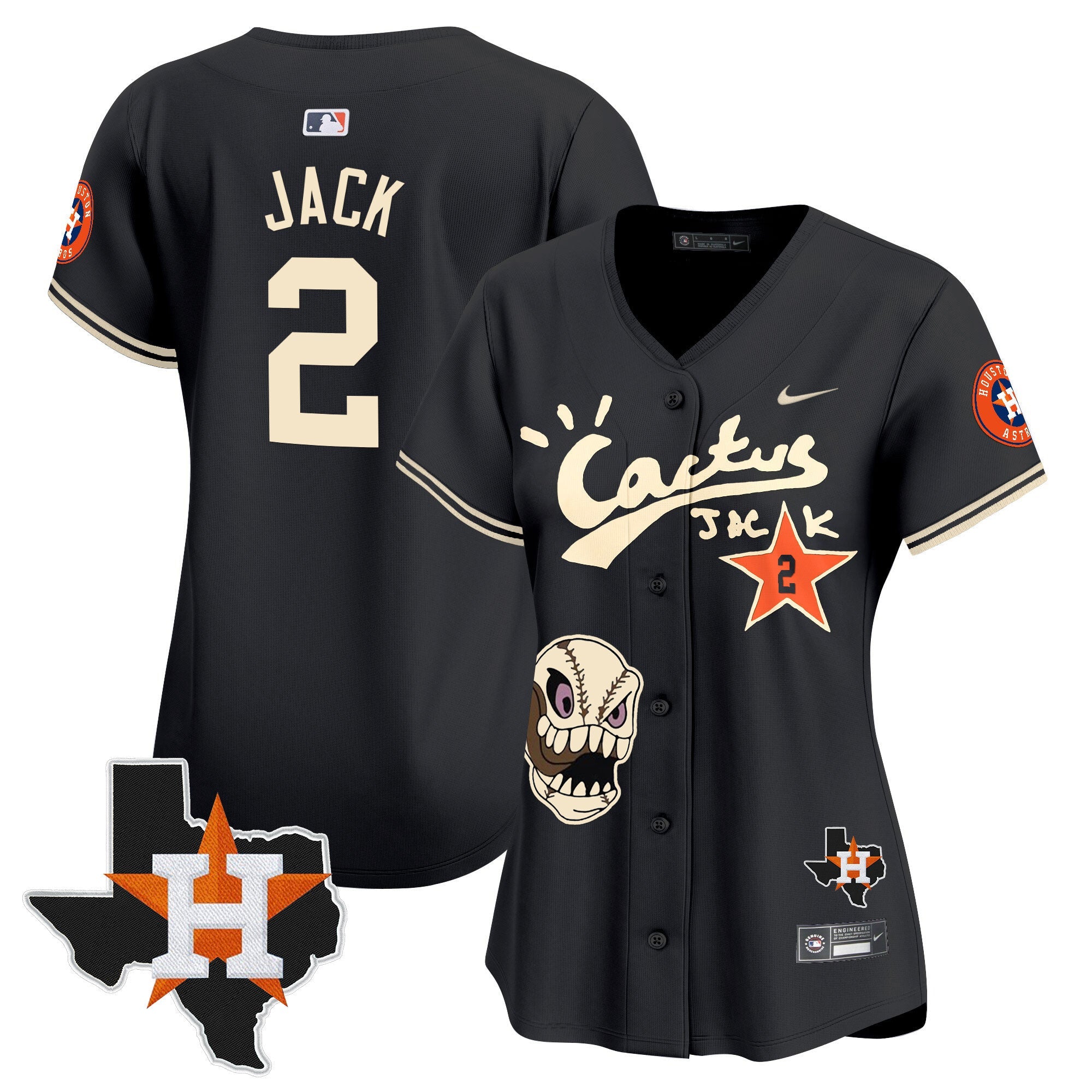 Women’s Houston Cactus Jack Patch Vapor Premier Limited Jersey