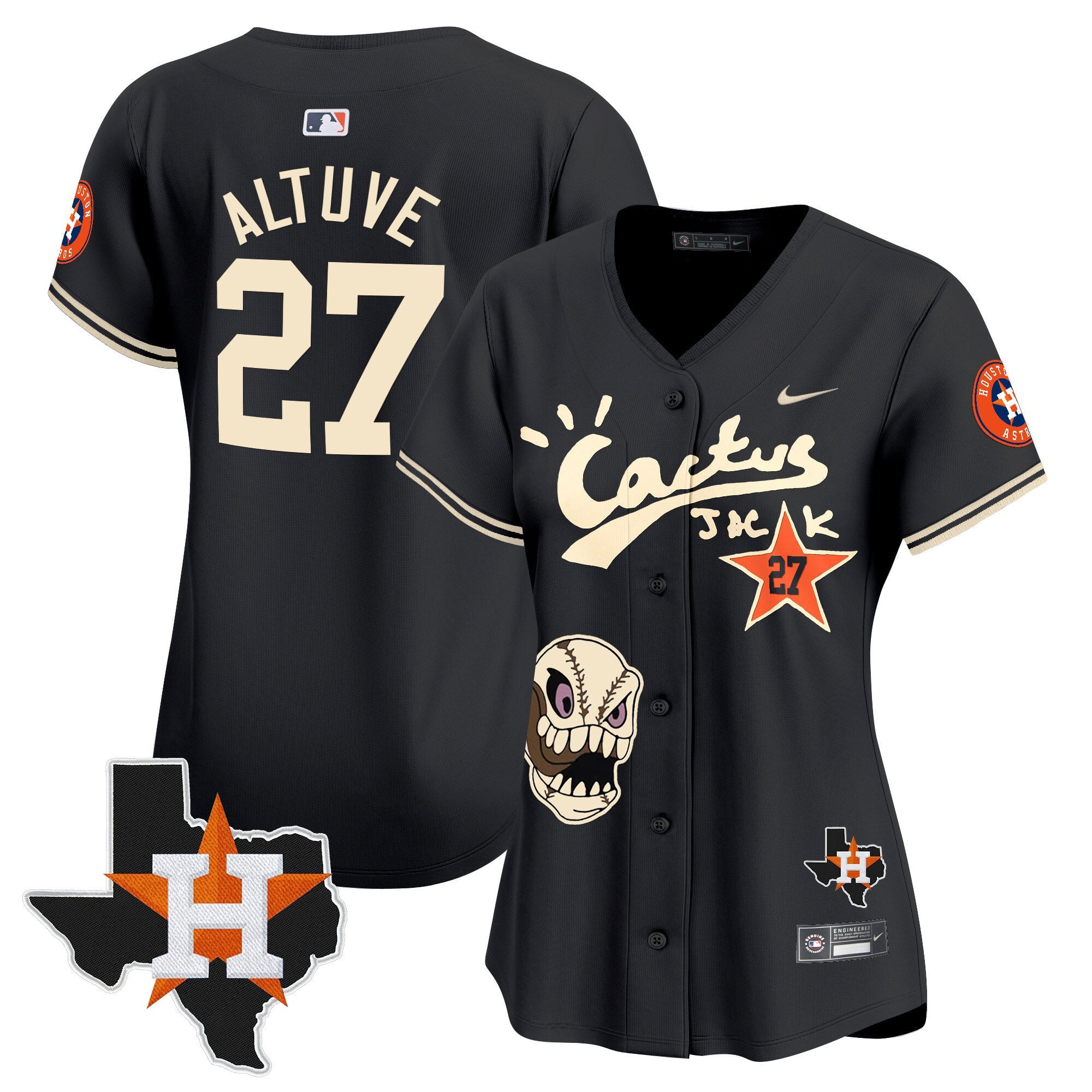 Women’s Houston Cactus Jack Patch Vapor Premier Limited Jersey