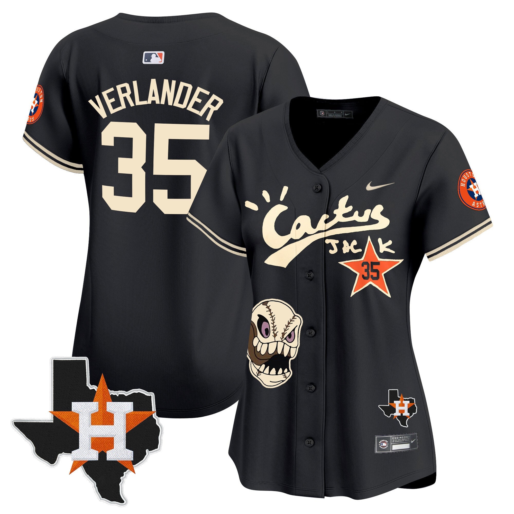 Women’s Houston Cactus Jack Patch Vapor Premier Limited Jersey