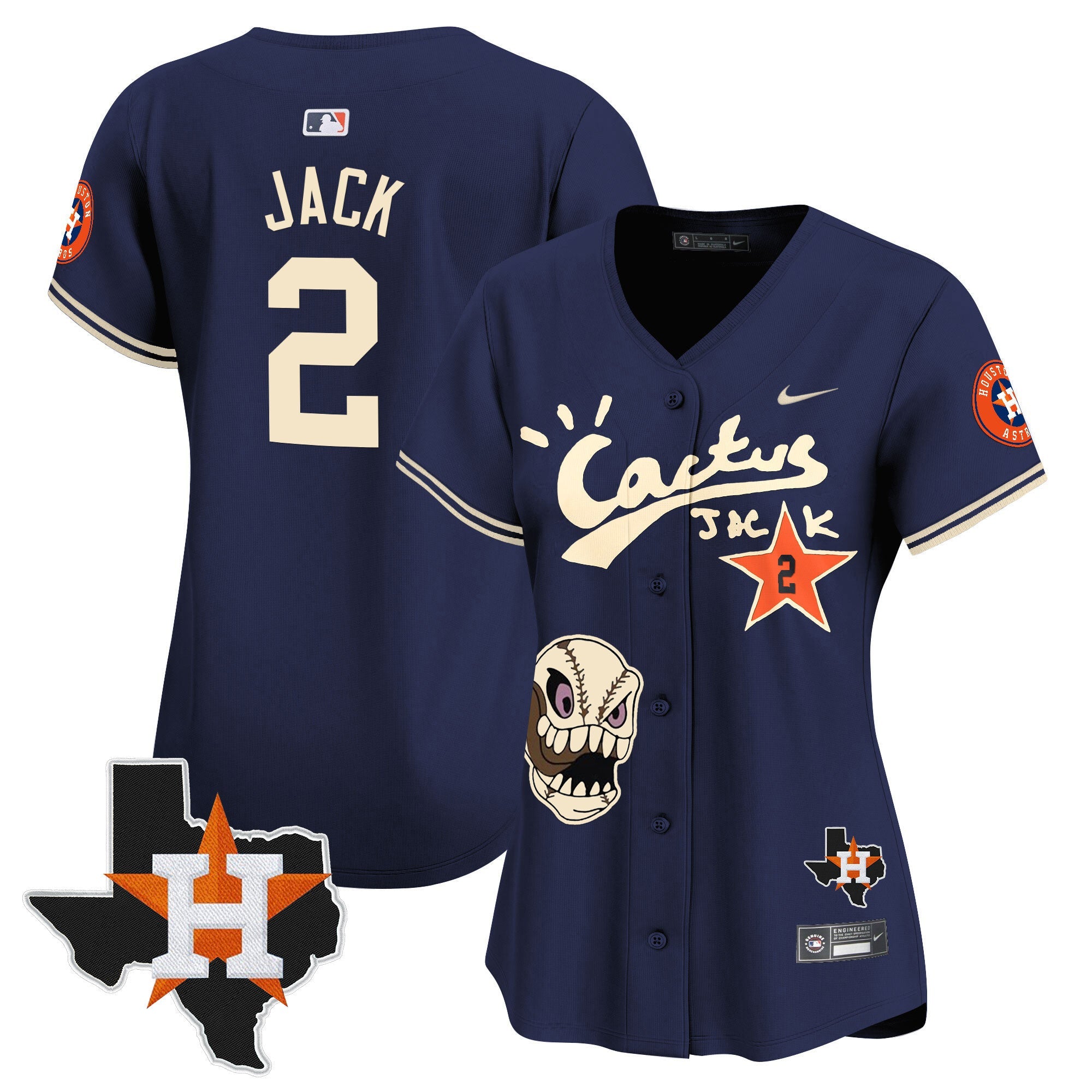 Women’s Houston Cactus Jack Patch Vapor Premier Limited Jersey