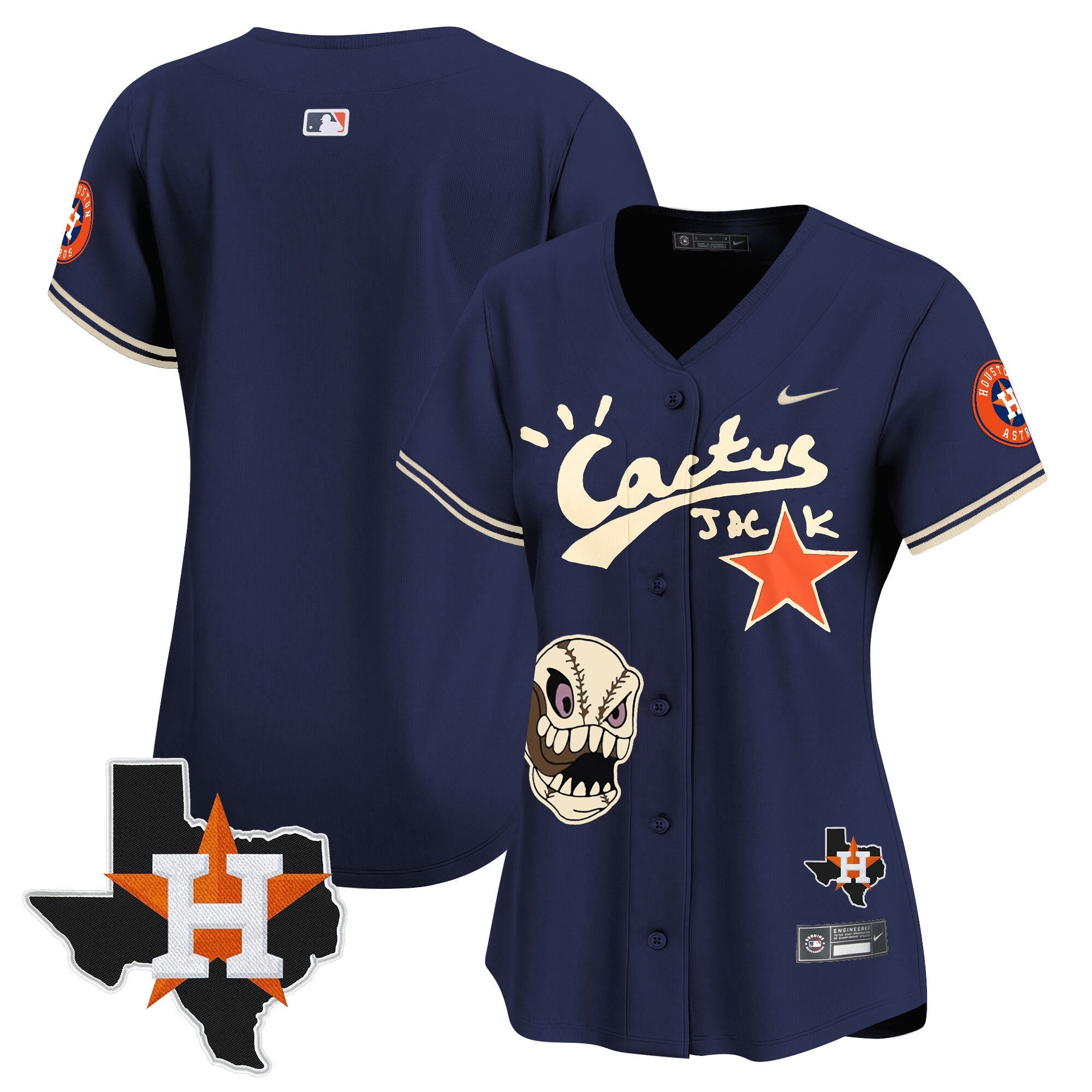 Women’s Houston Cactus Jack Patch Vapor Premier Limited Jersey