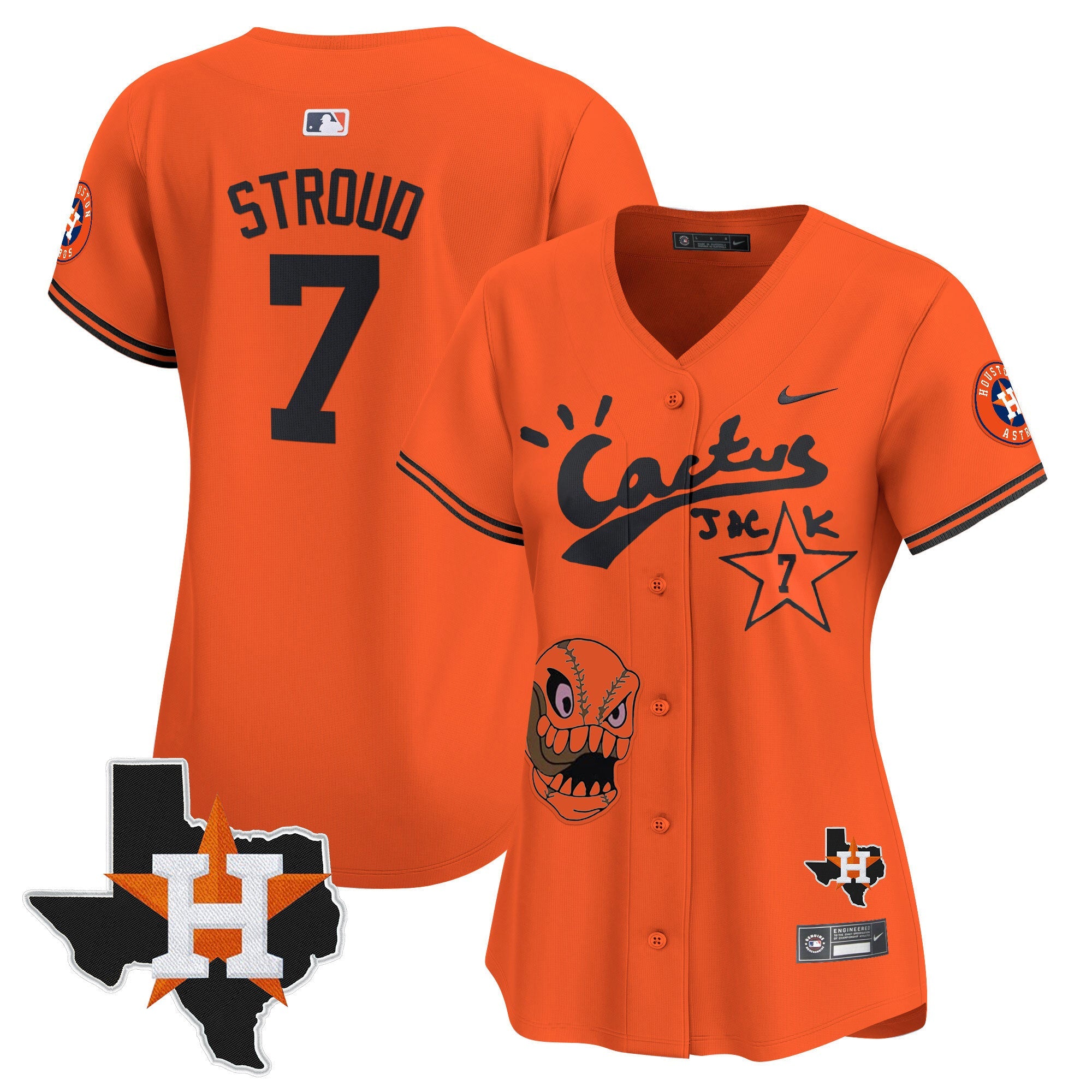 Women’s Houston Cactus Jack Patch Vapor Premier Limited Jersey