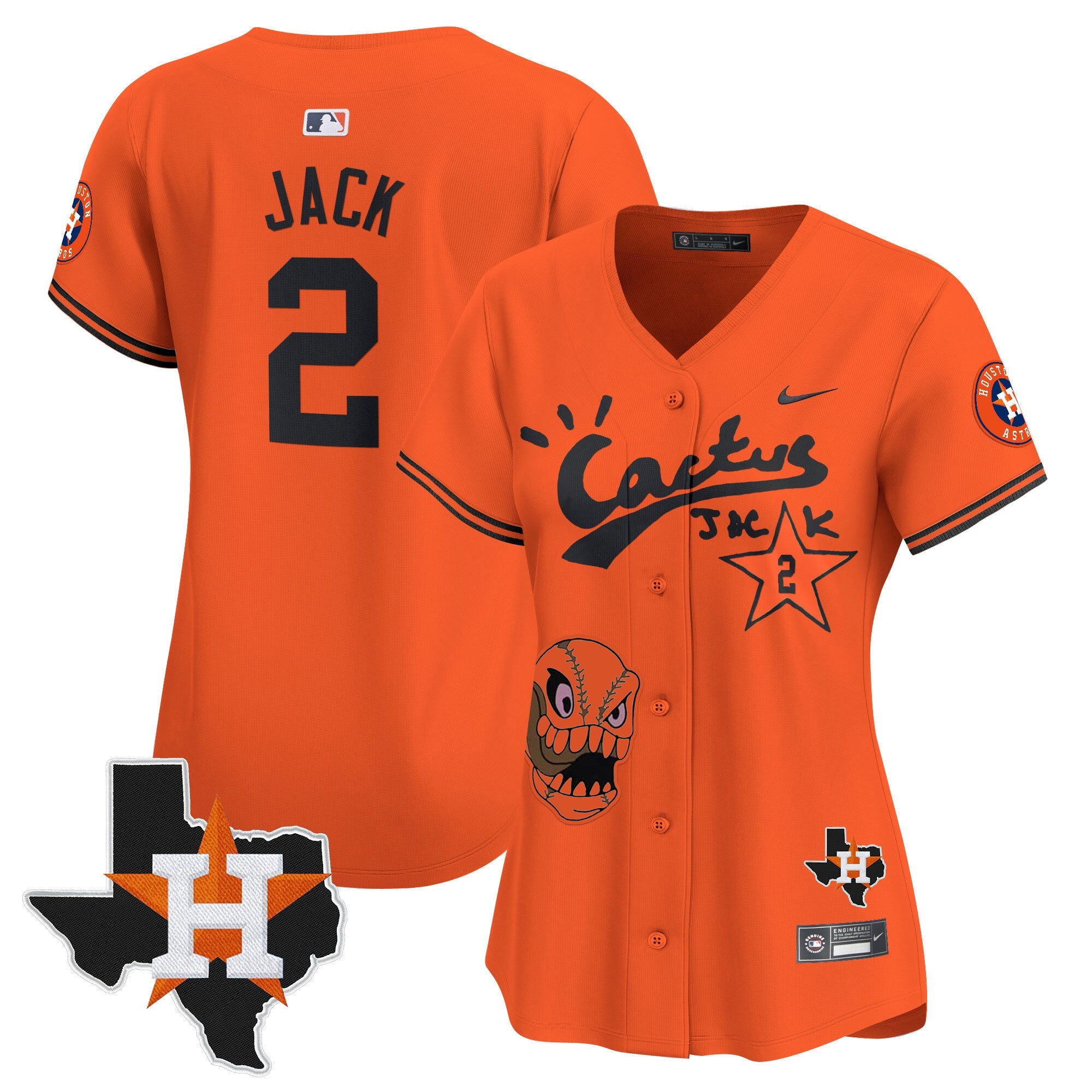 Women’s Houston Cactus Jack Patch Vapor Premier Limited Jersey