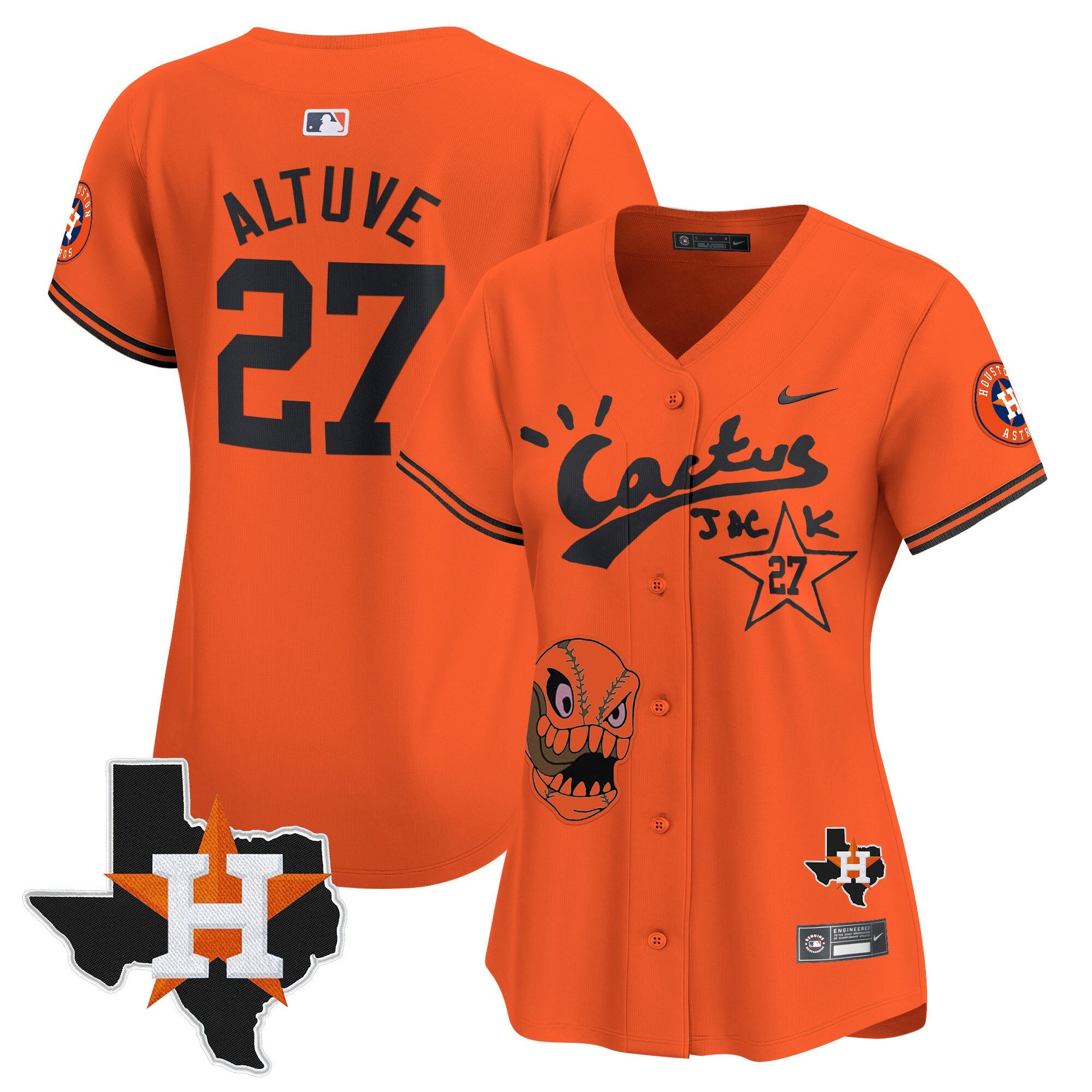 Women’s Houston Cactus Jack Patch Vapor Premier Limited Jersey