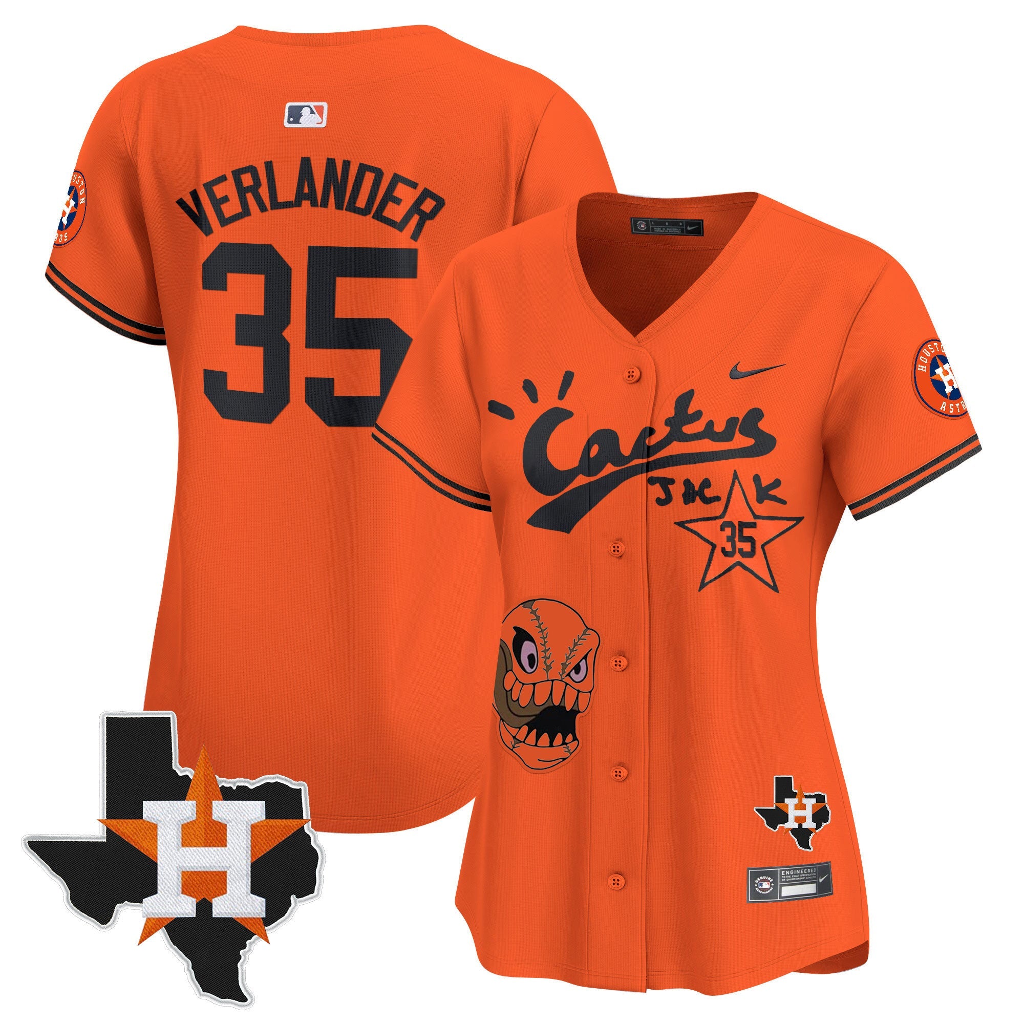 Women’s Houston Cactus Jack Patch Vapor Premier Limited Jersey
