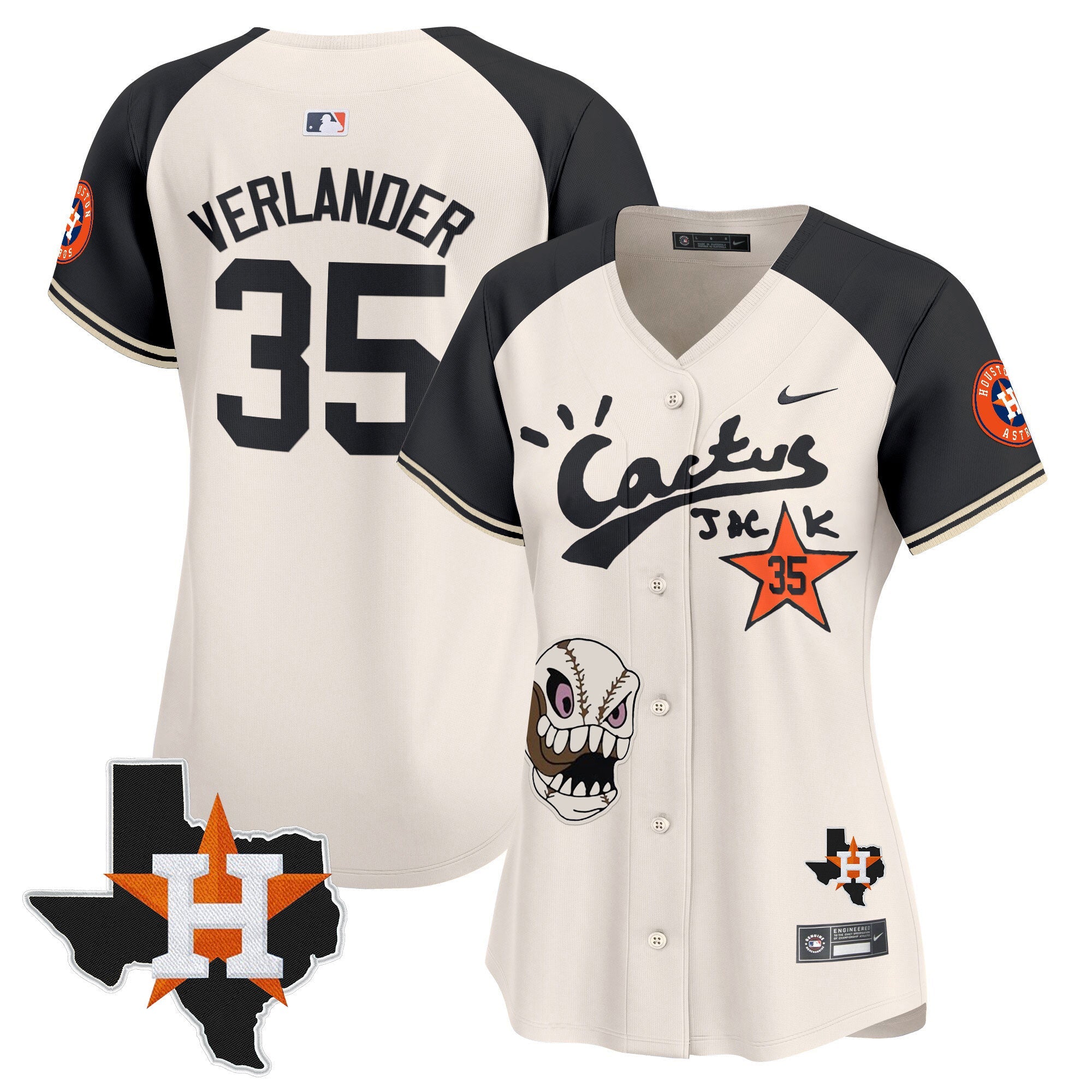 Women’s Houston Cactus Jack Patch Vapor Premier Limited Jersey