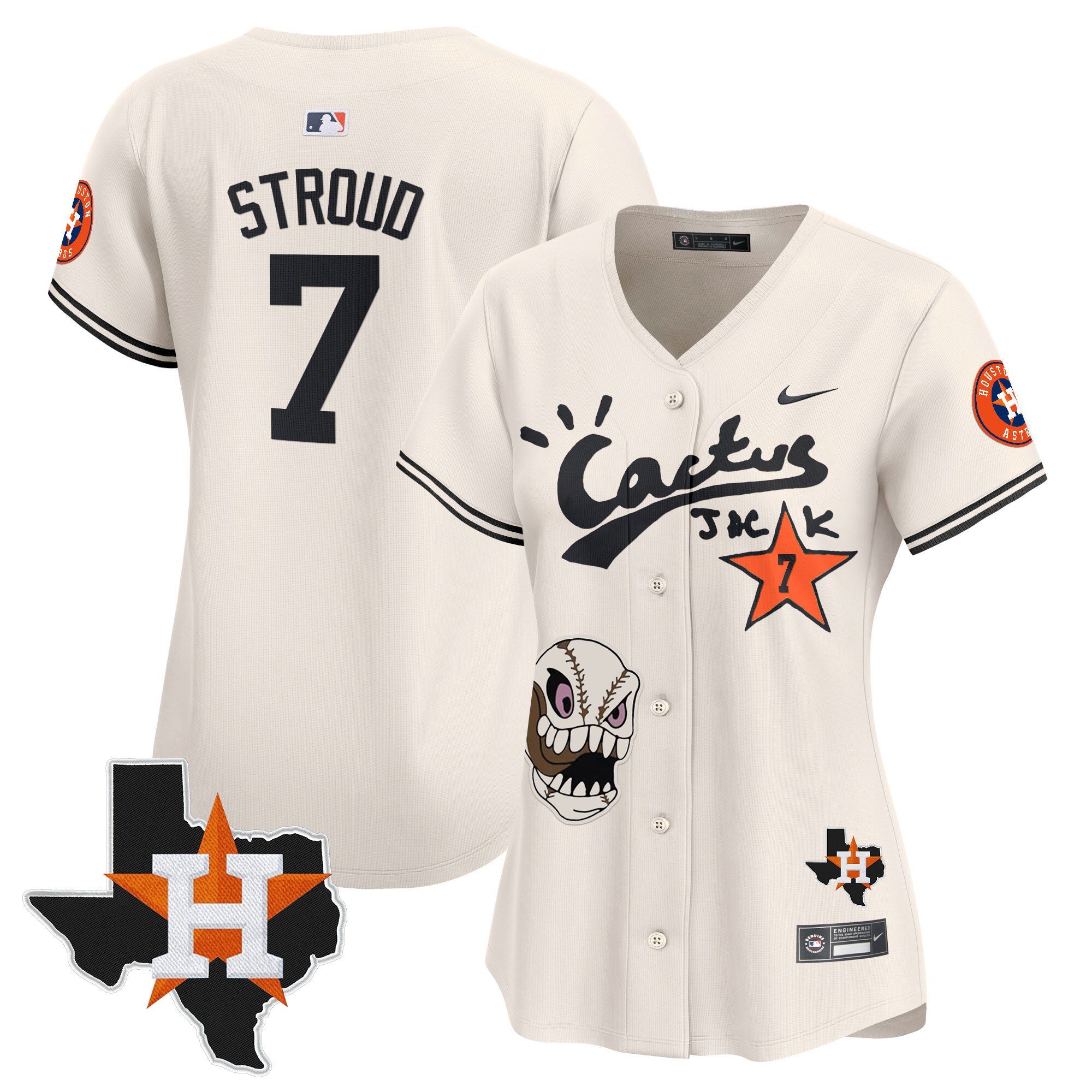 Women’s Houston Cactus Jack Patch Vapor Premier Limited Jersey