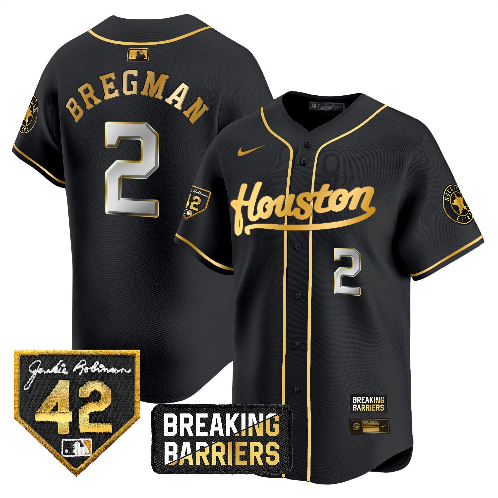 Men’s Houston Jackie Robinson Breaking Barriers Patch Vapor Premier Limited Jersey